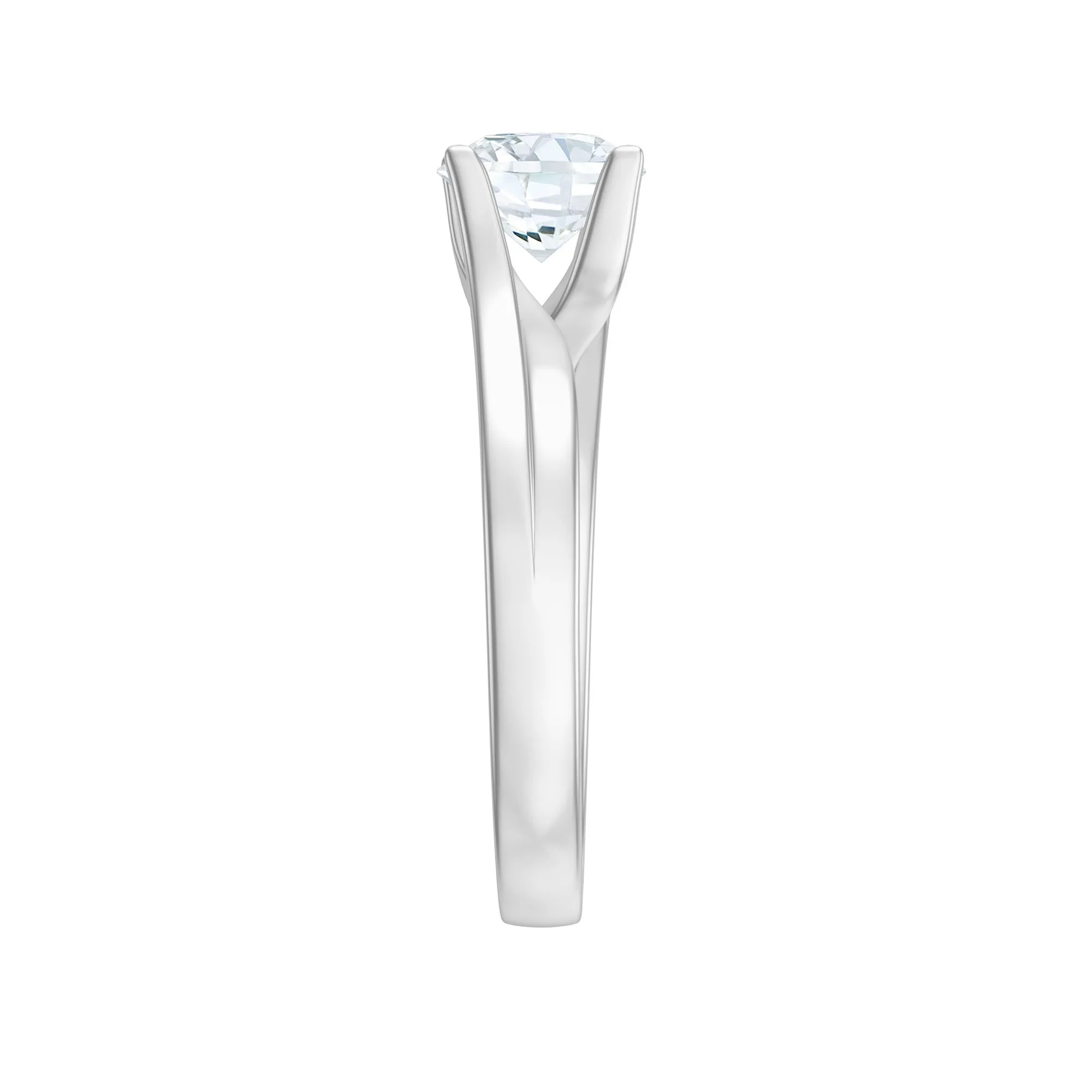 7 MM Round Moissanite Solitaire Ring in Gold