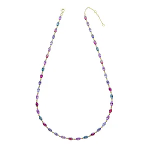 9ct Gold Tanzanite Amethyst Garnet Topaz Necklace GN407