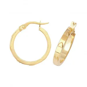 9ct Yellow Gold 15mm Hoop Earrings ER666