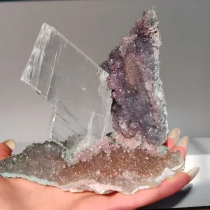 Amethyst & Selenite Sculpture (#7)