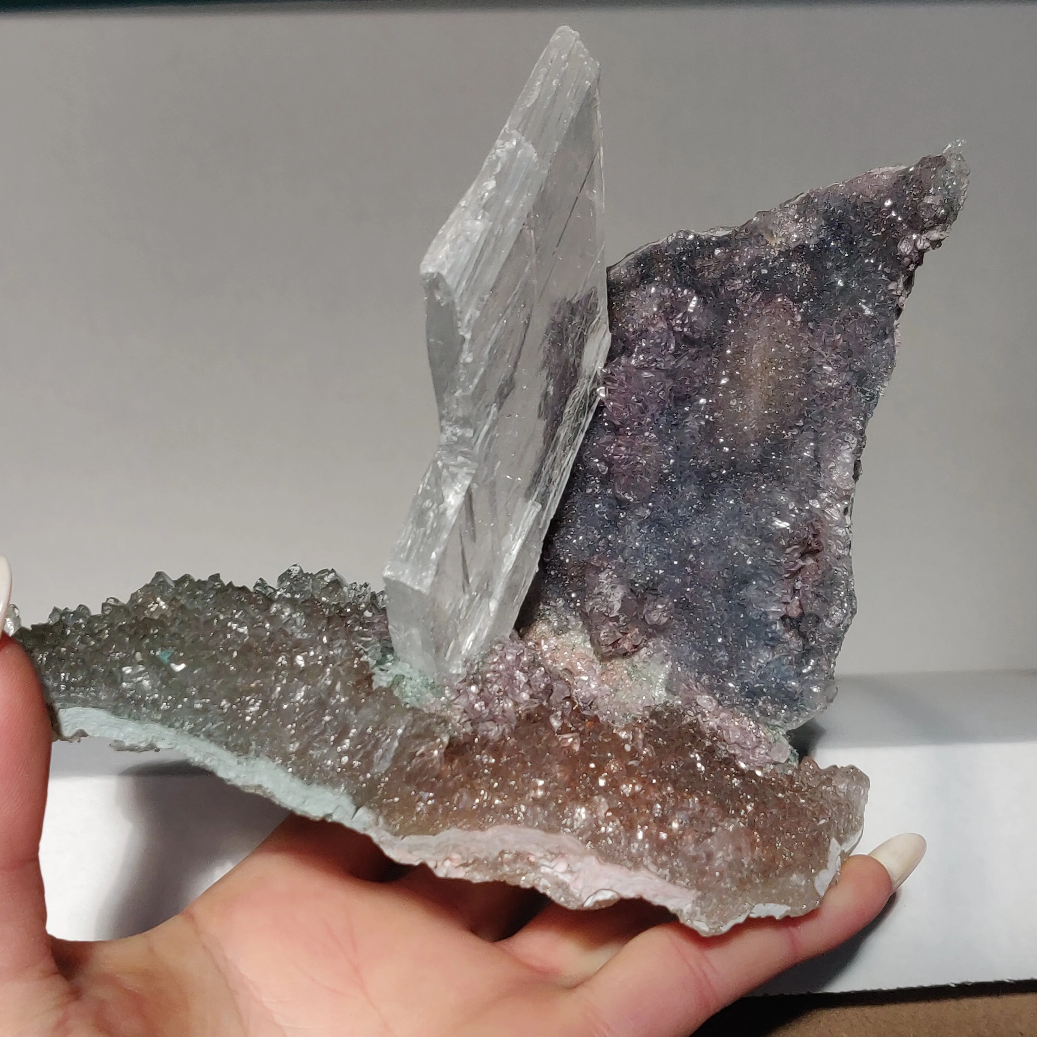 Amethyst & Selenite Sculpture (#7)