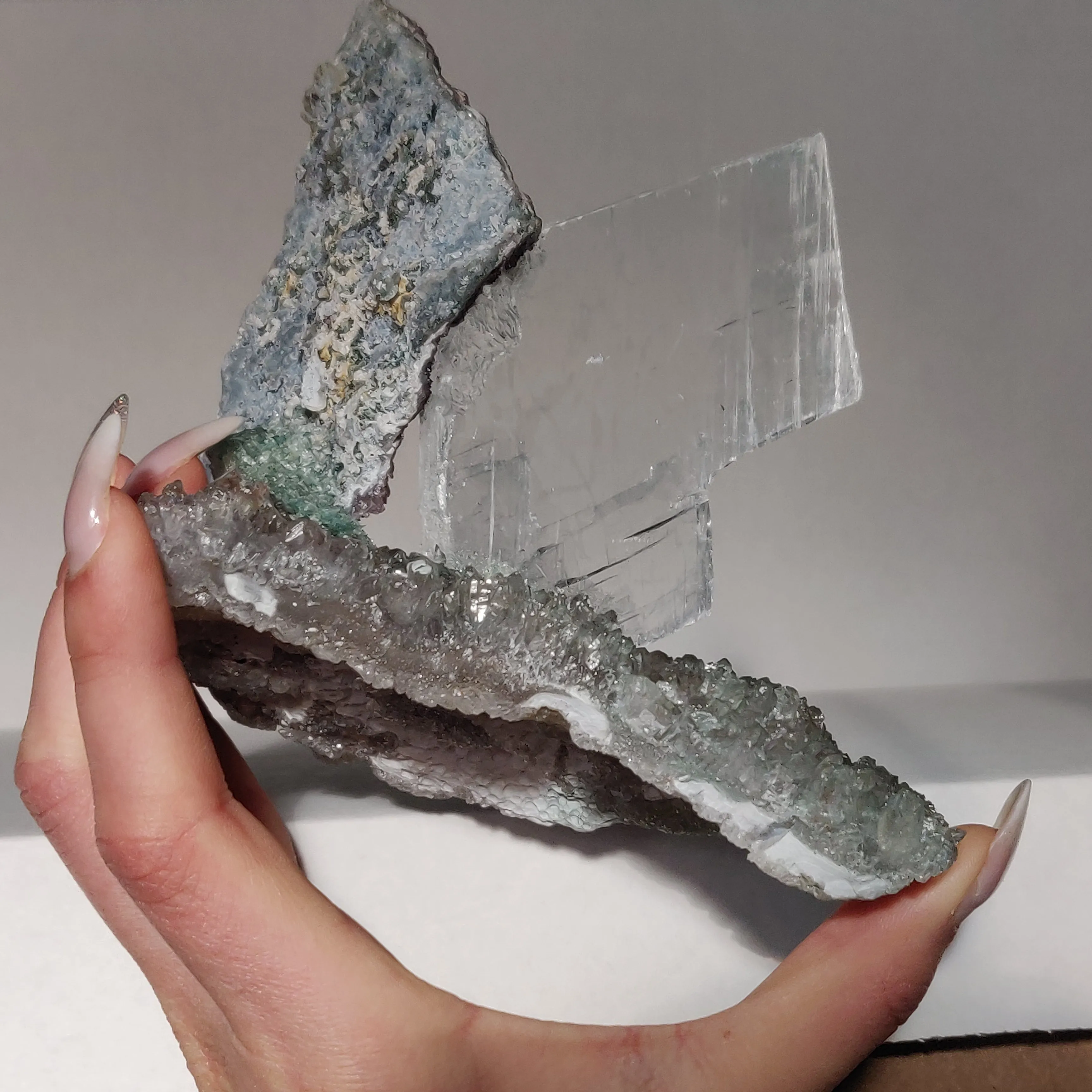 Amethyst & Selenite Sculpture (#7)