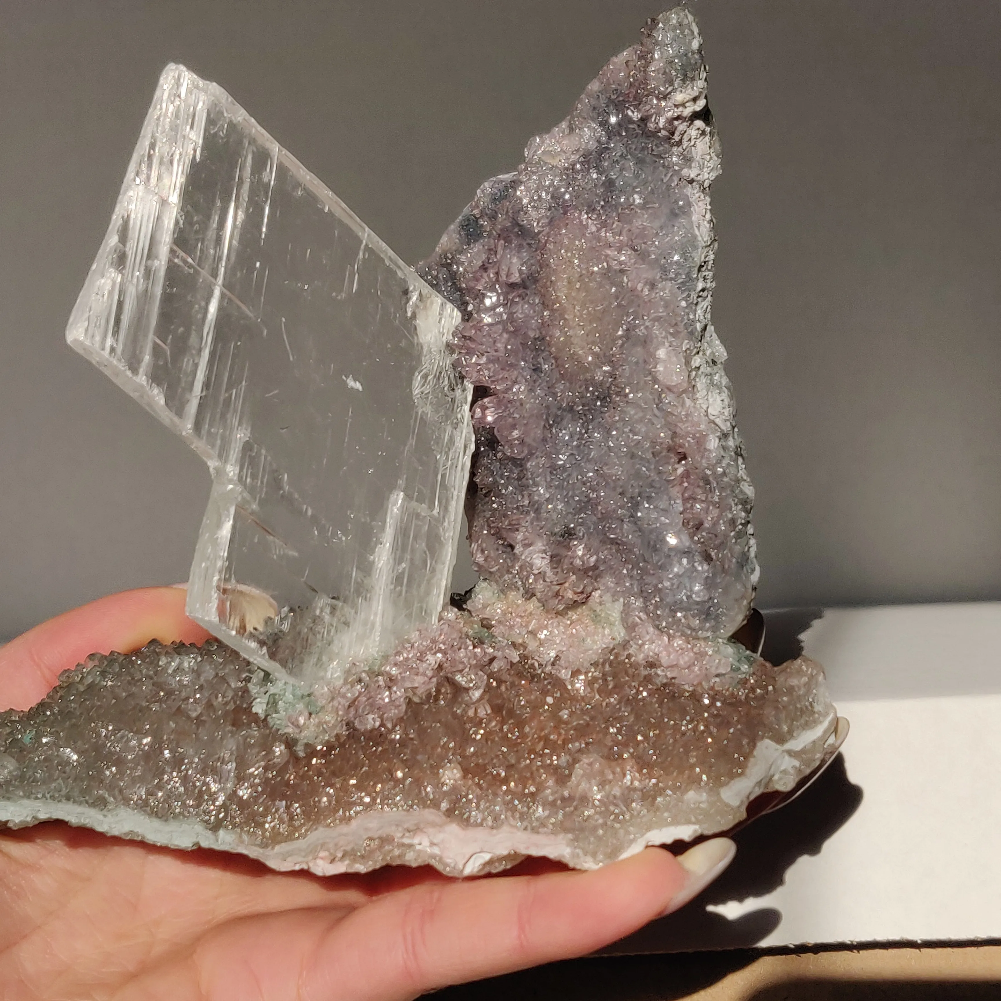 Amethyst & Selenite Sculpture (#7)