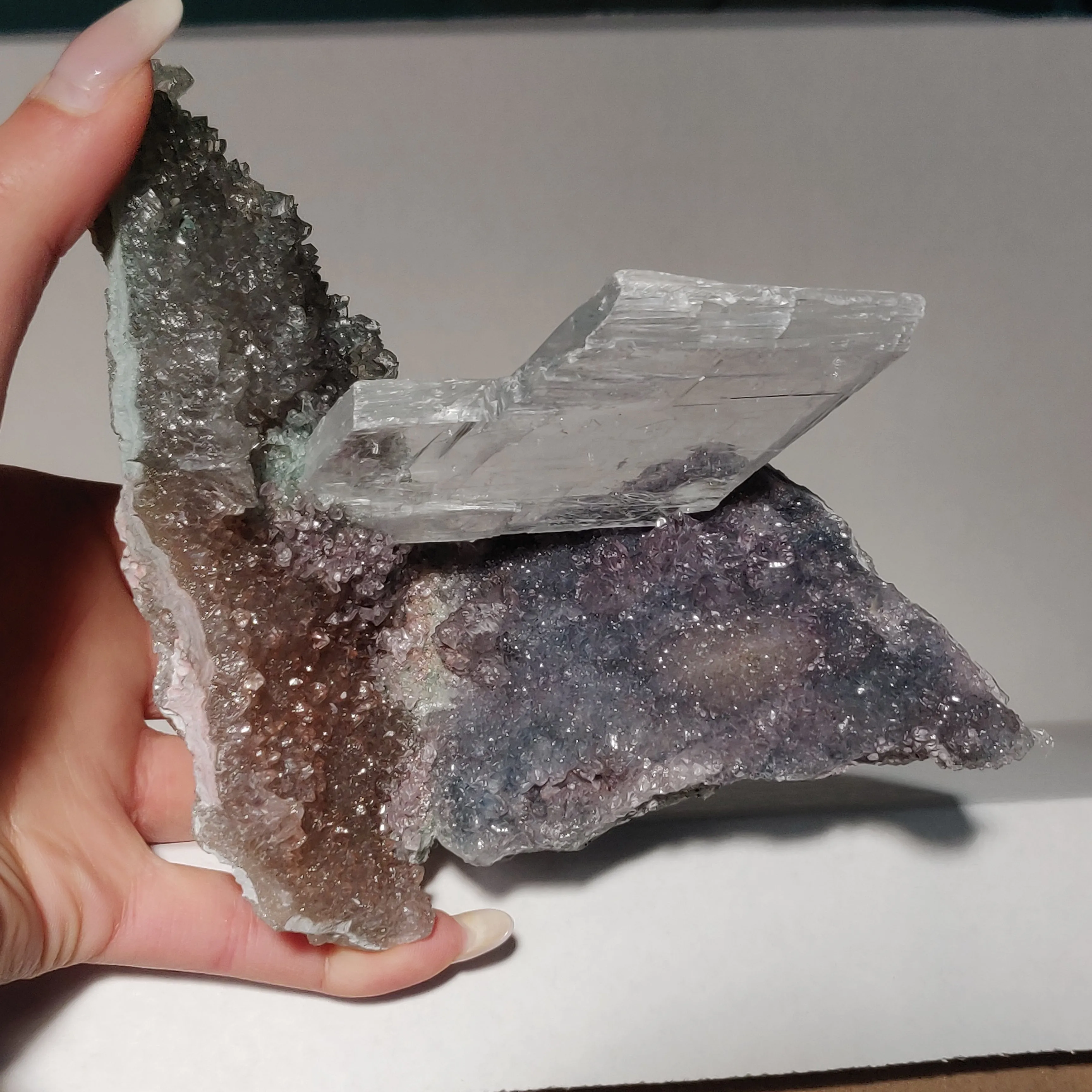 Amethyst & Selenite Sculpture (#7)