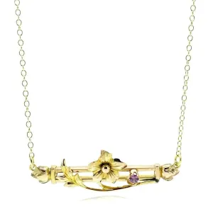 Antique Edwardian Amethyst 9ct Gold Necklace