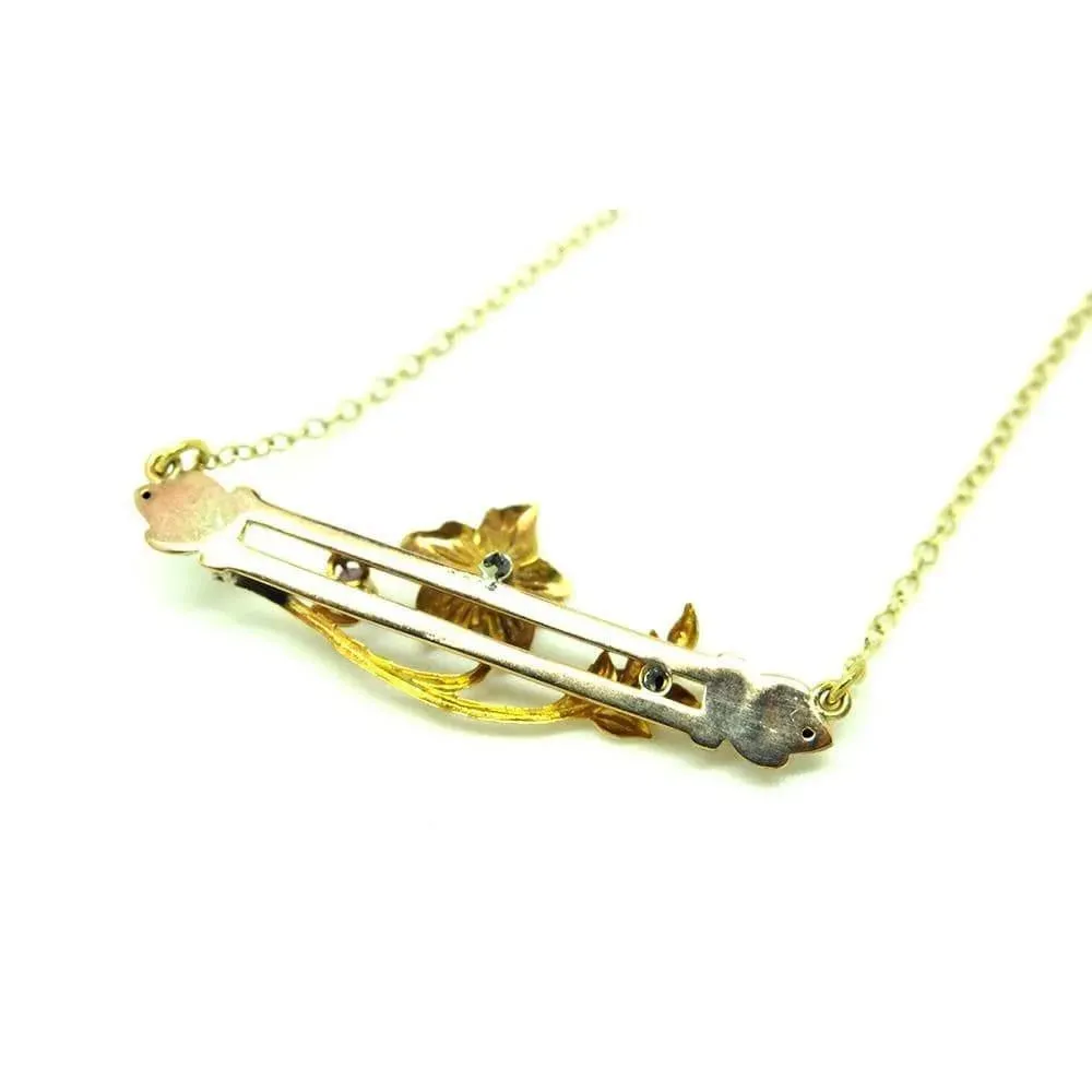 Antique Edwardian Amethyst 9ct Gold Necklace