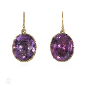 Antique foiled amethyst earrings