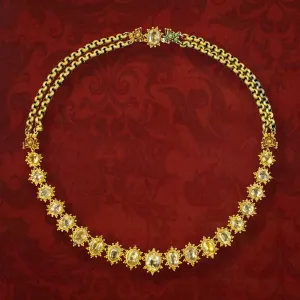Antique Georgian Yellow Topaz Necklace 18ct Gold