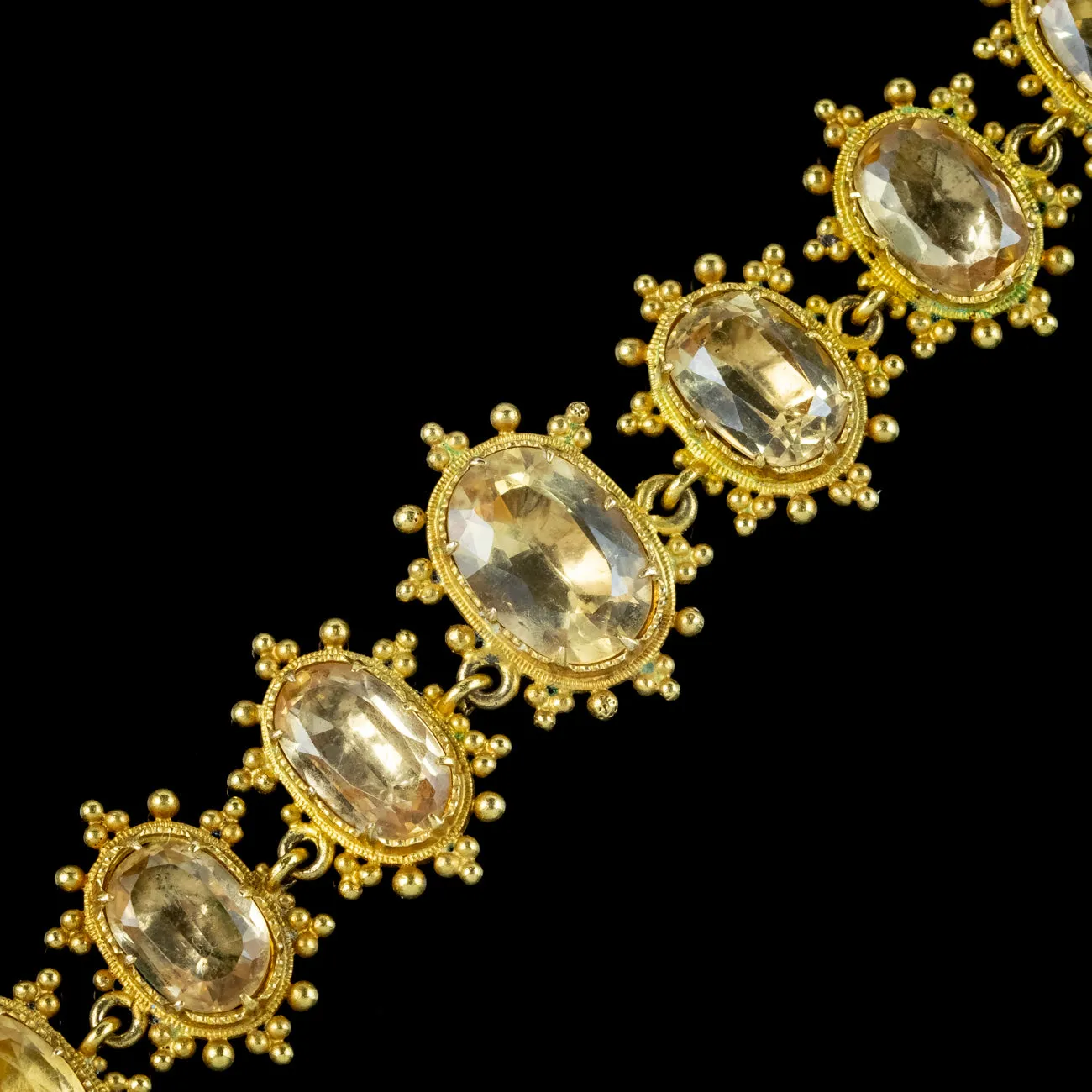 Antique Georgian Yellow Topaz Necklace 18ct Gold