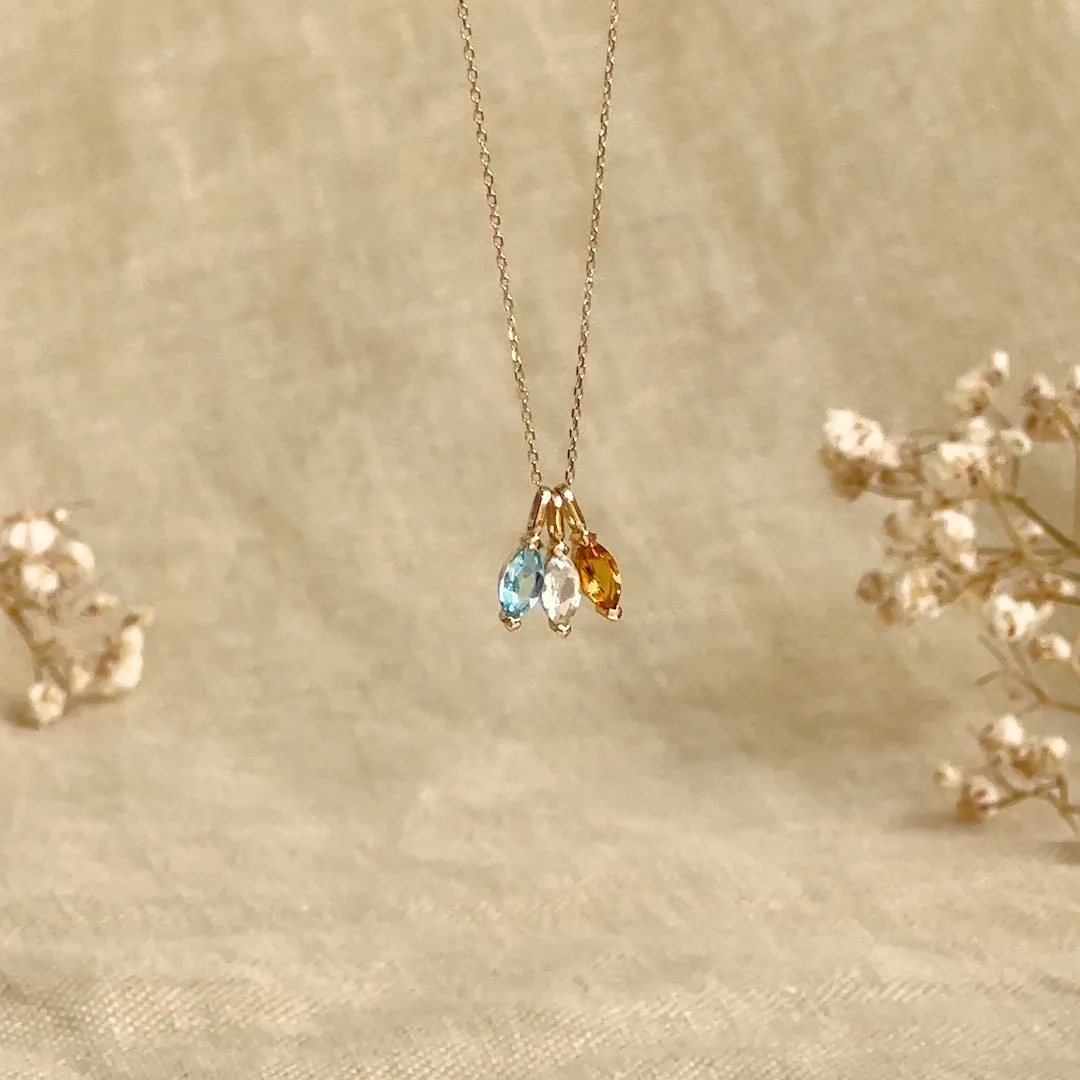 April Birthstone Pendant 14k Gold - White Topaz