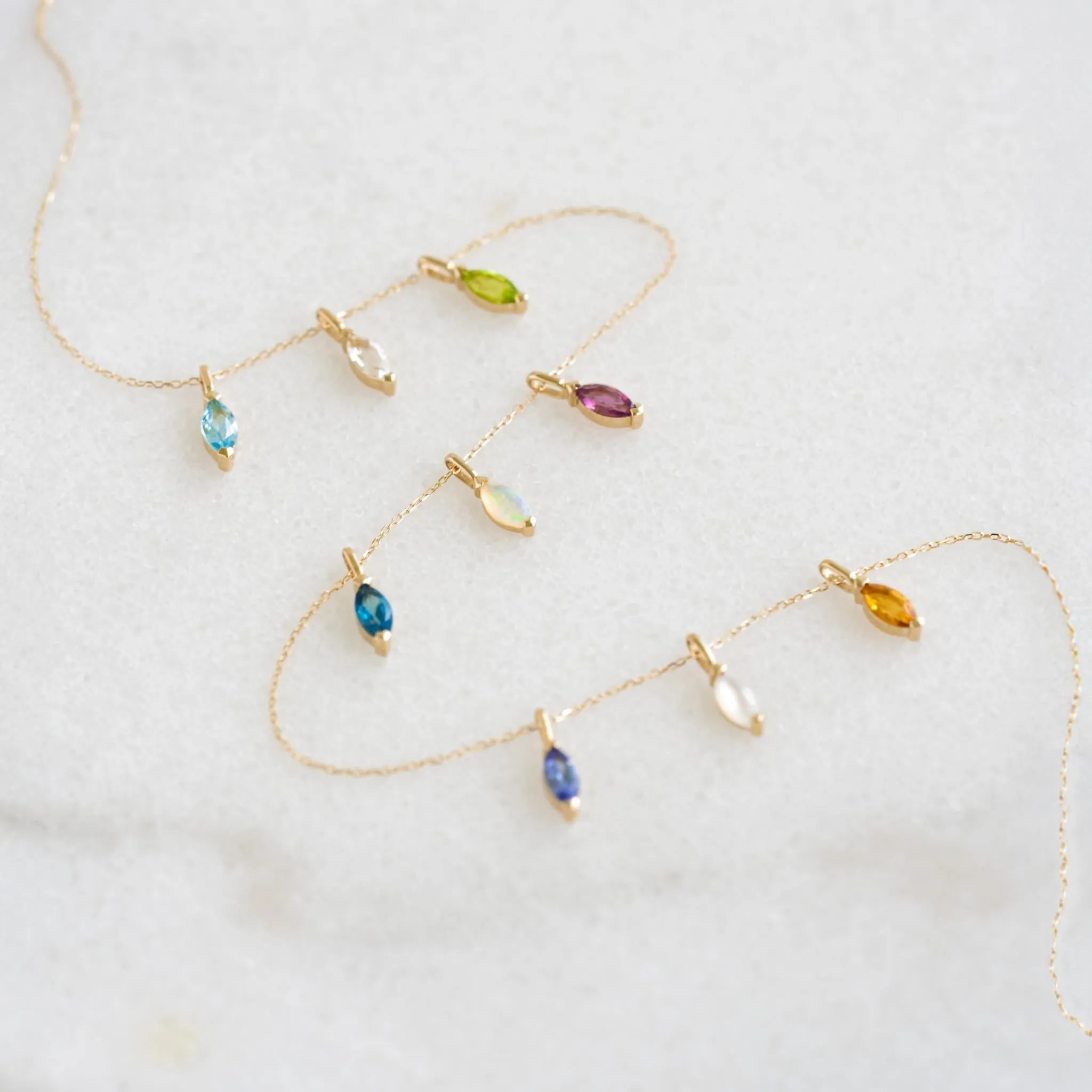 April Birthstone Pendant 14k Gold - White Topaz