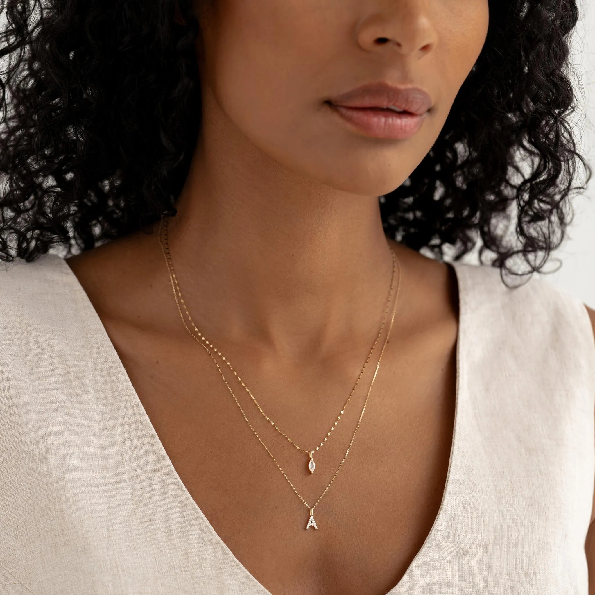 April Birthstone Pendant 14k Gold - White Topaz
