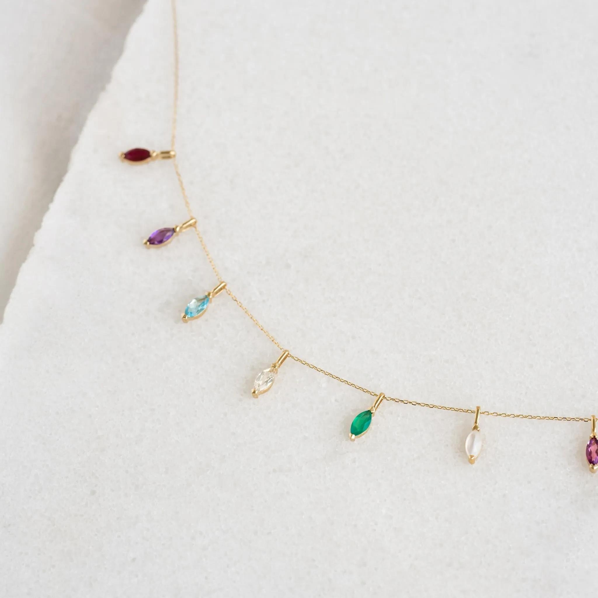 April Birthstone Pendant 14k Gold - White Topaz