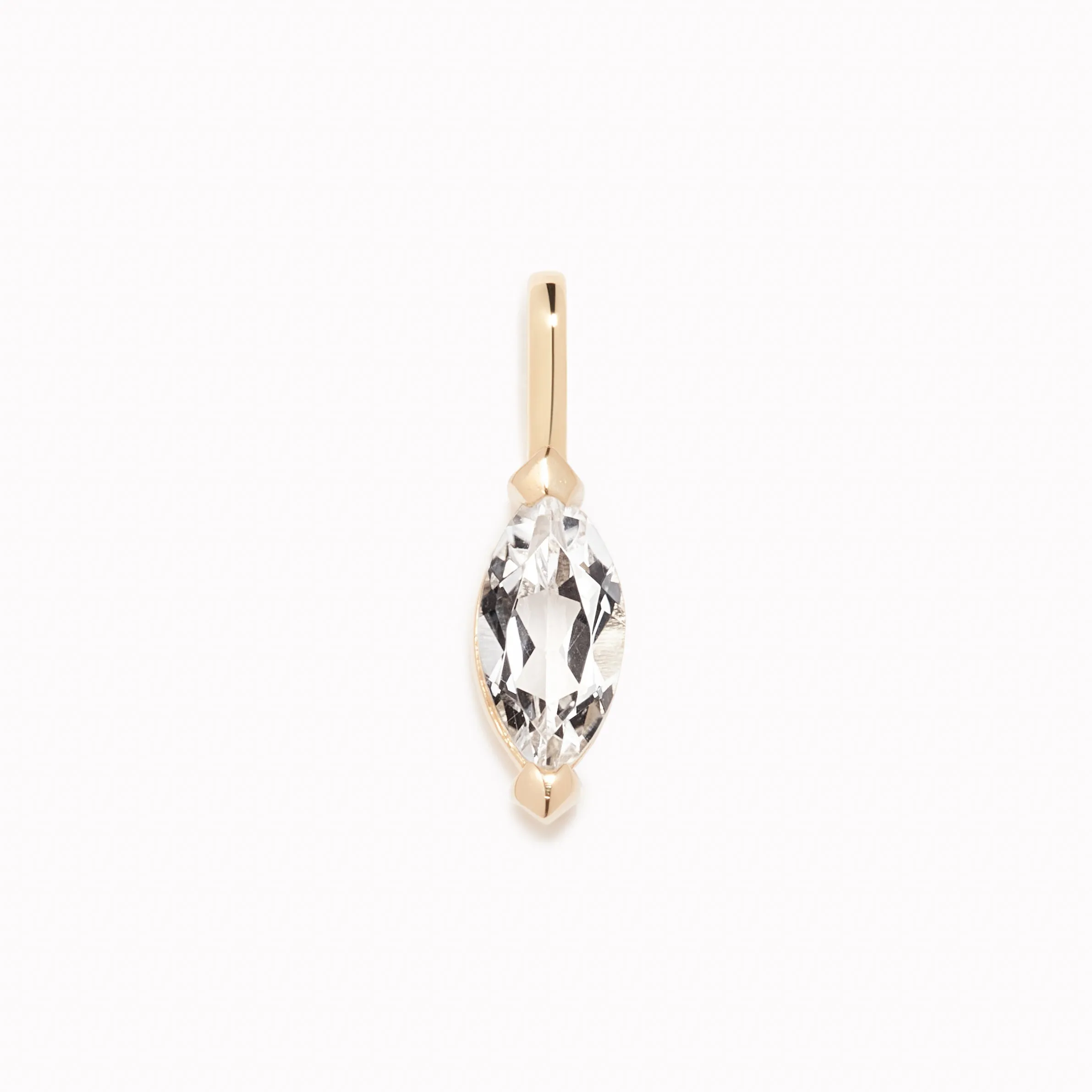 April Birthstone Pendant 14k Gold - White Topaz