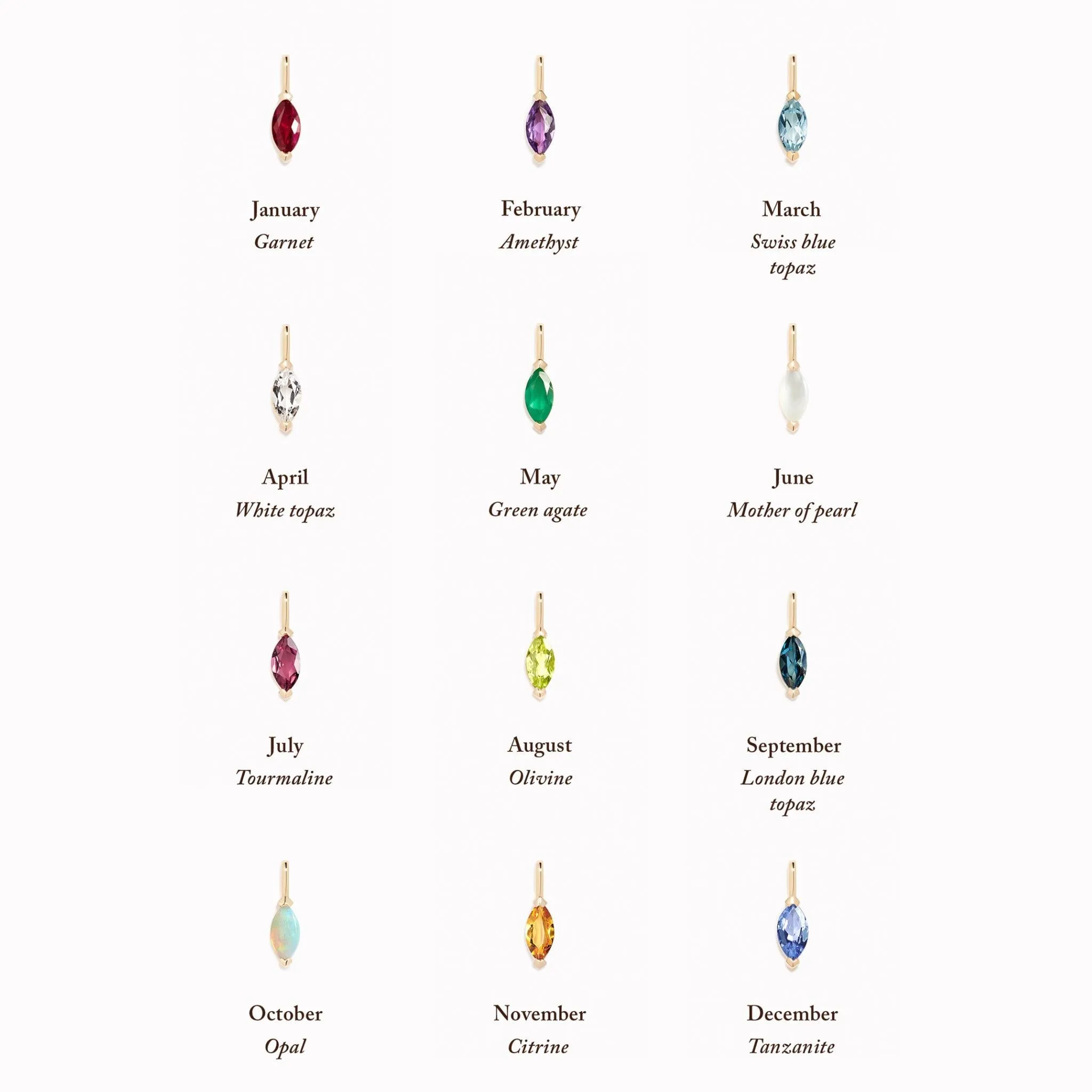 April Birthstone Pendant 14k Gold - White Topaz