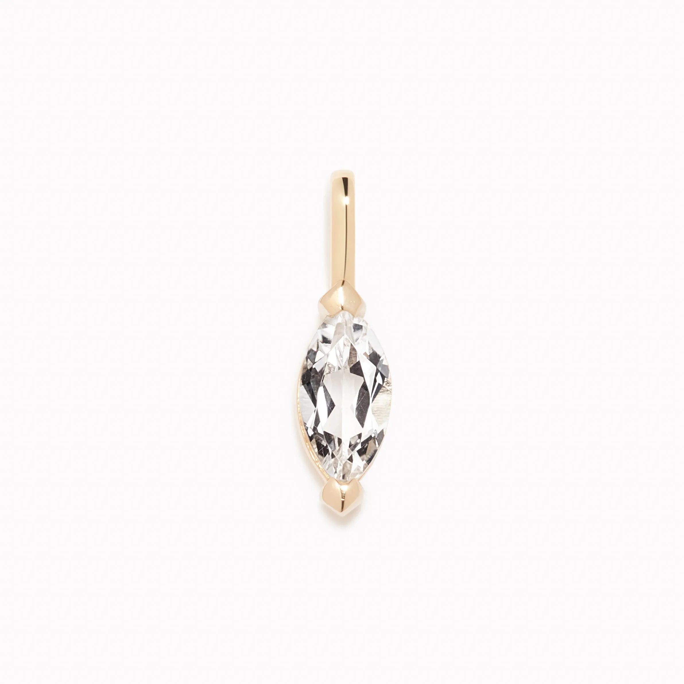 April Birthstone Pendant 14k Gold - White Topaz