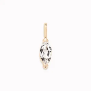 April Birthstone Pendant 14k Gold - White Topaz