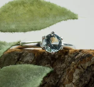 Aquamarine Ring, Genuine Untreated Brazil Aquamarine