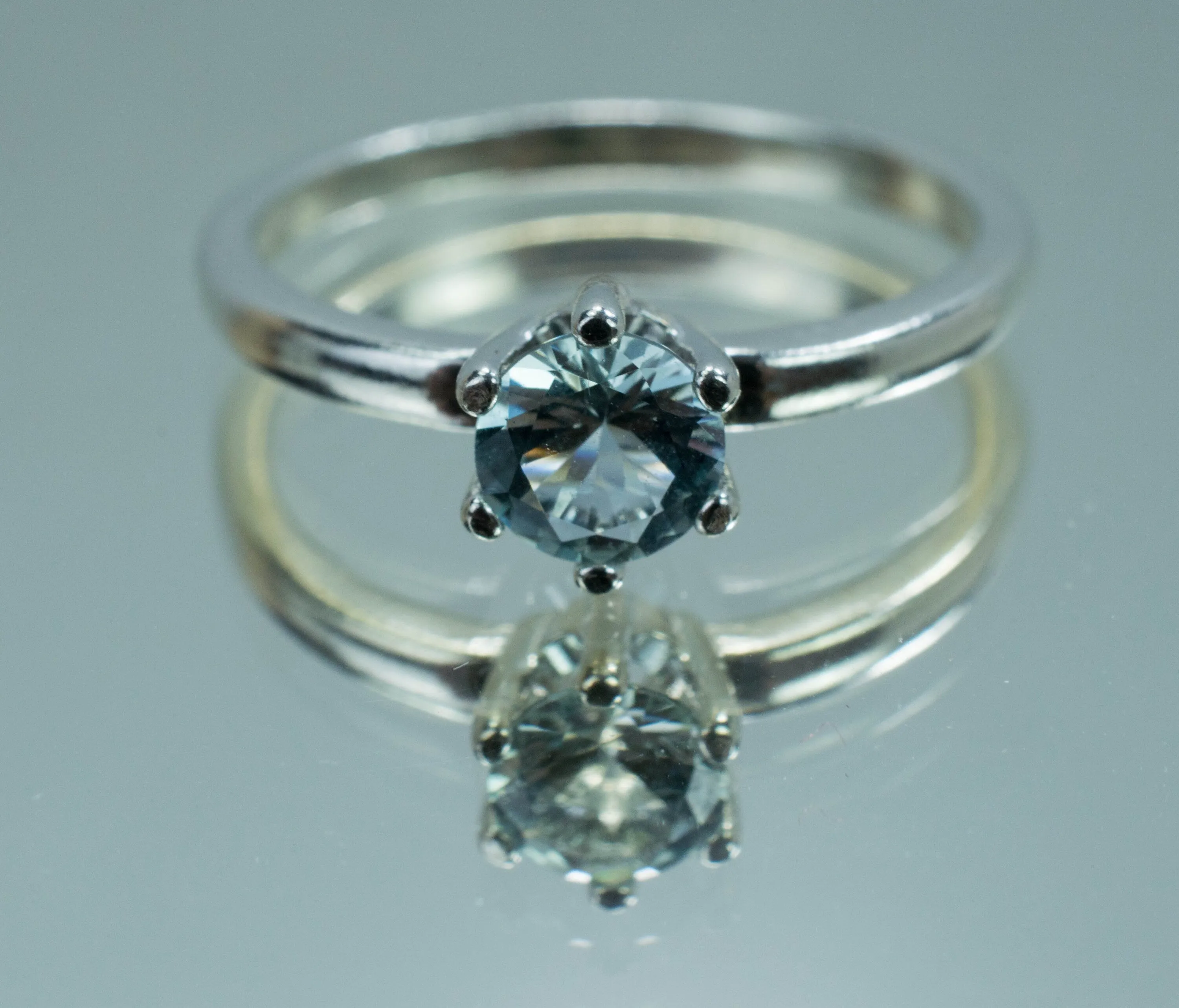 Aquamarine Ring, Genuine Untreated Brazil Aquamarine