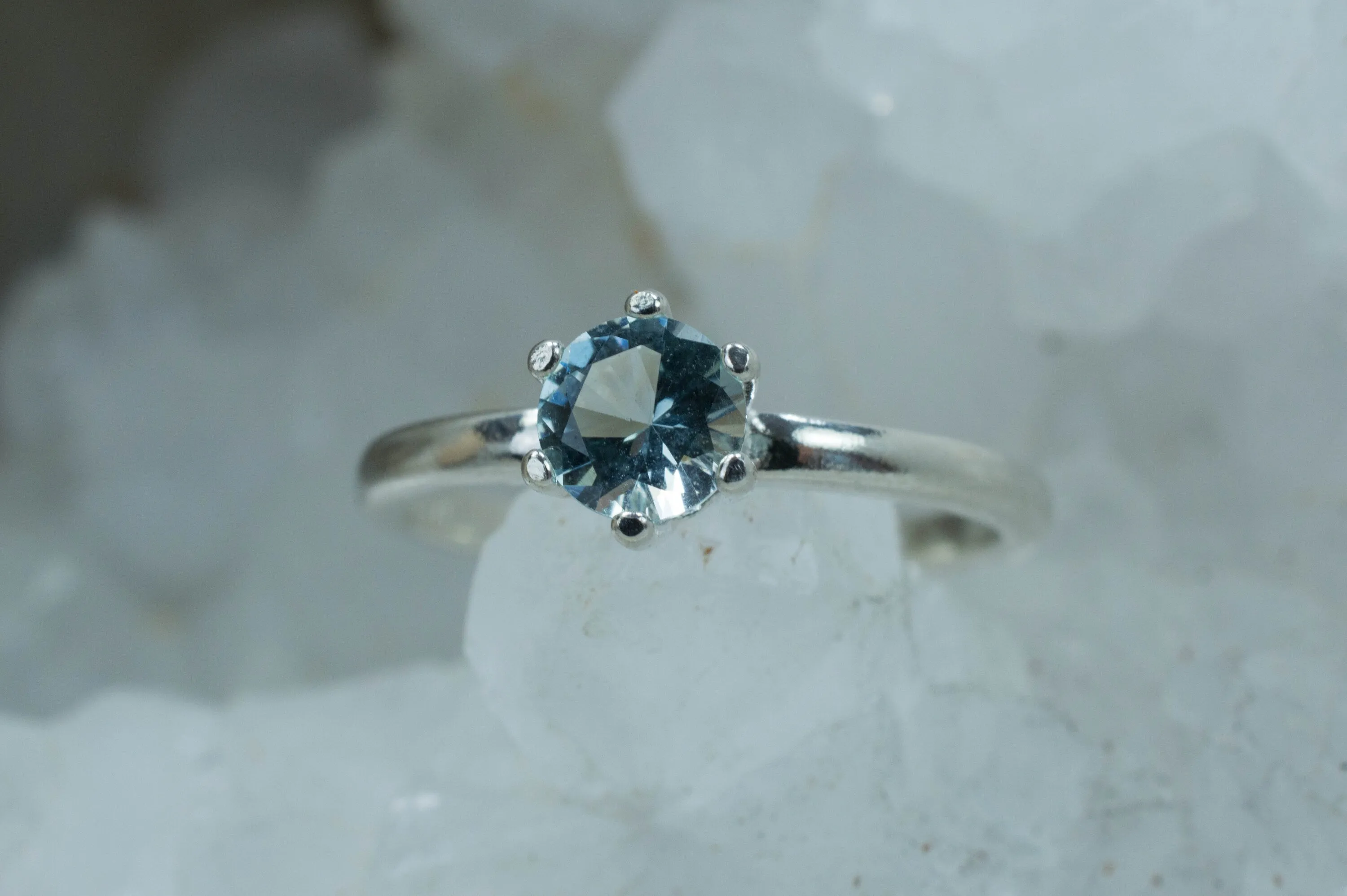Aquamarine Ring, Genuine Untreated Brazil Aquamarine