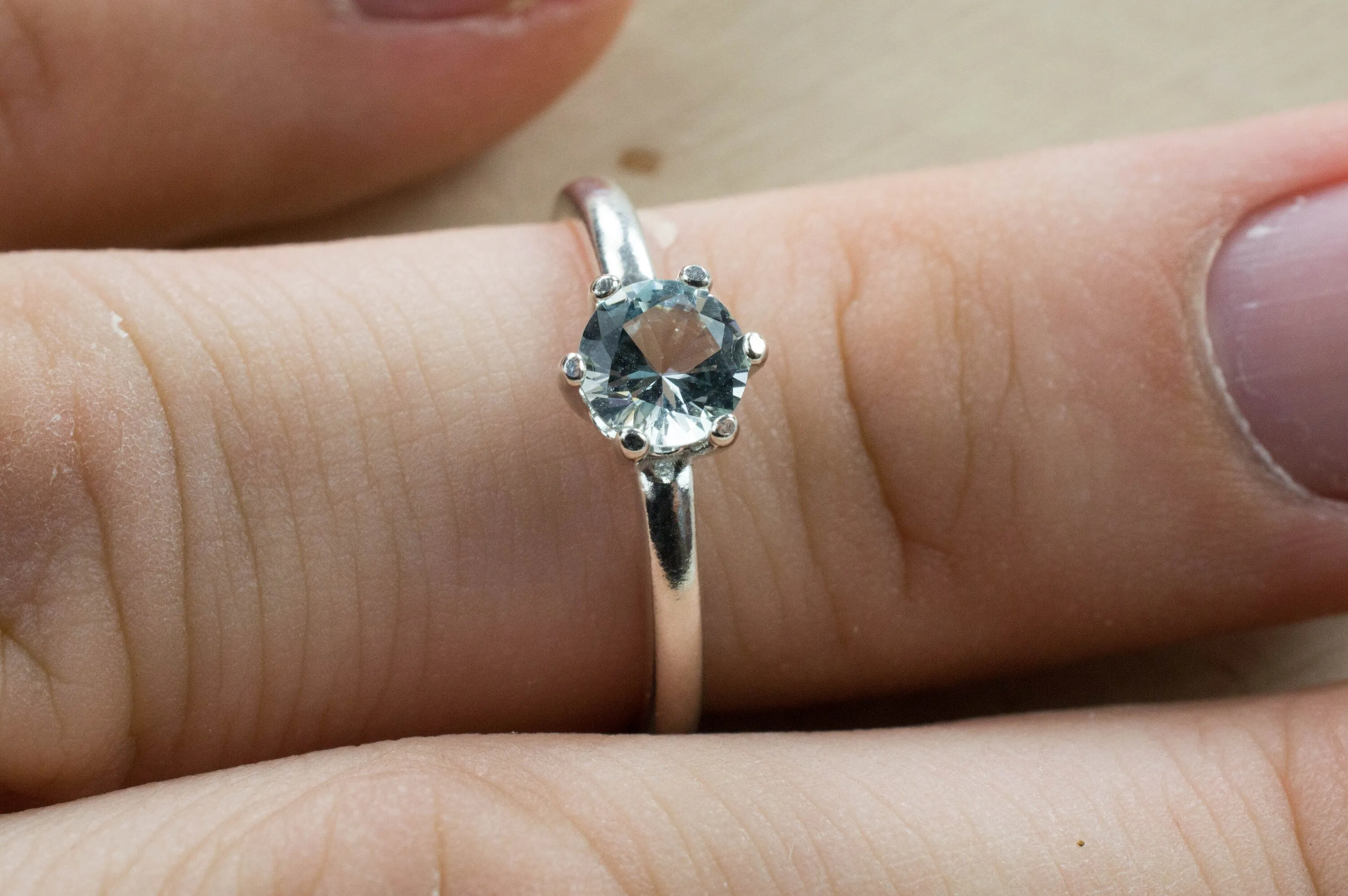 Aquamarine Ring, Genuine Untreated Brazil Aquamarine