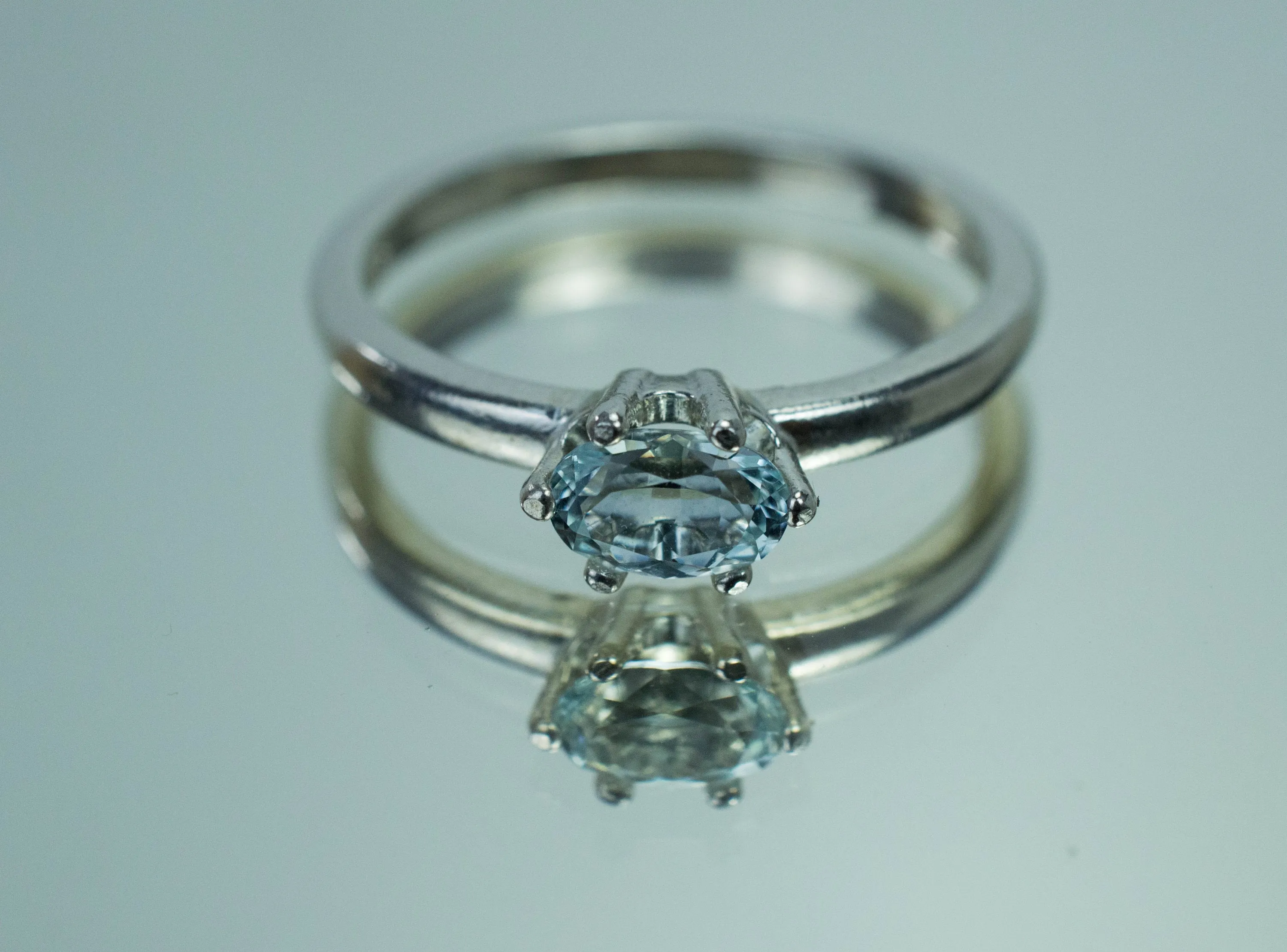 Aquamarine Ring, Genuine Untreated Brazilian Aquamarine; 0.415cts