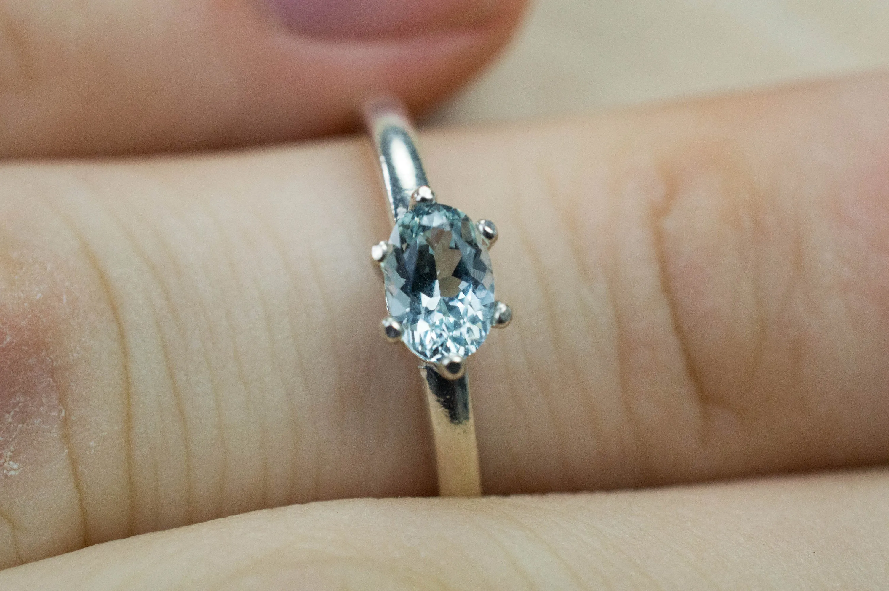 Aquamarine Ring, Genuine Untreated Brazilian Aquamarine; 0.415cts