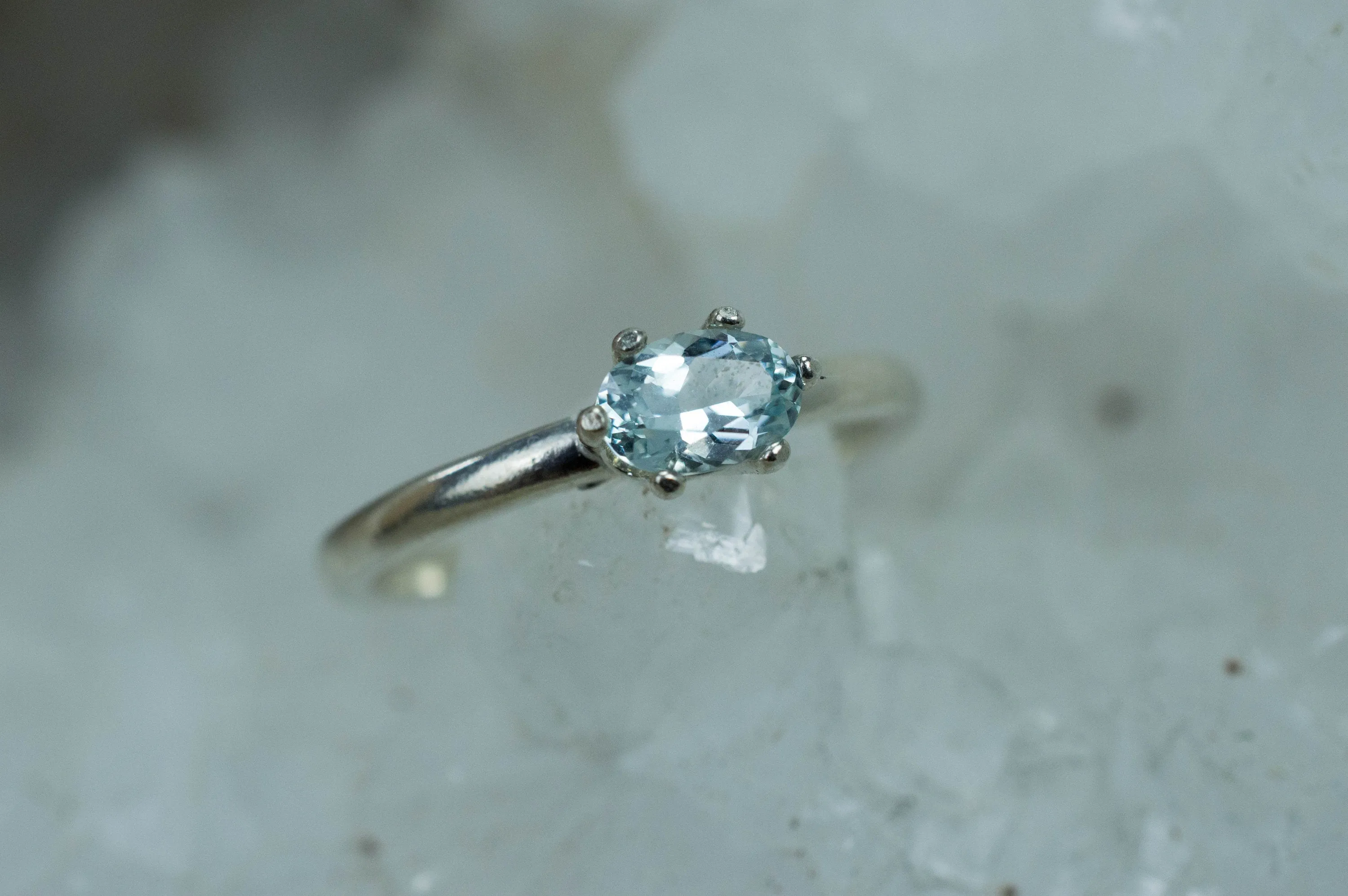 Aquamarine Ring, Genuine Untreated Brazilian Aquamarine; 0.415cts