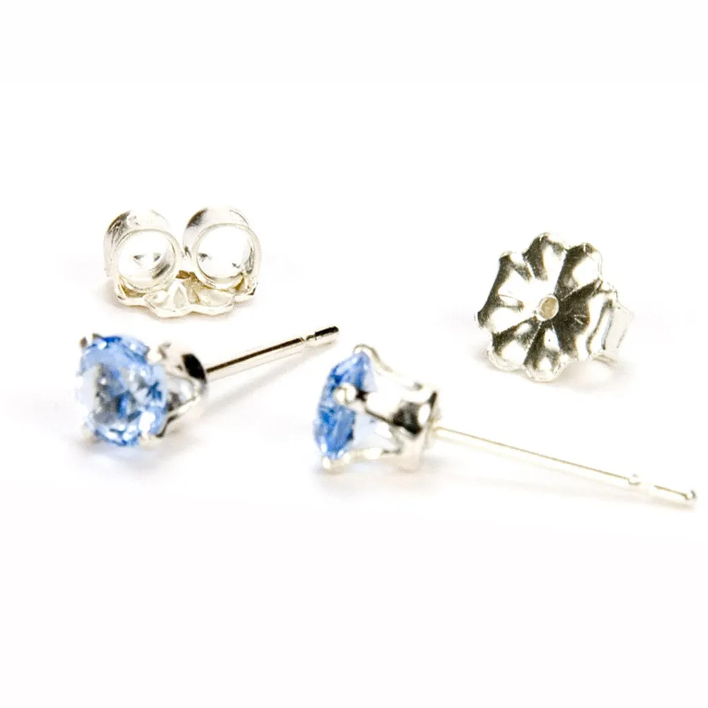 Aquamarine Sterling Silver Pendant Earrings Set