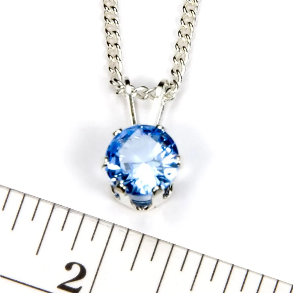 Aquamarine Sterling Silver Pendant Earrings Set
