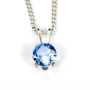 Aquamarine Sterling Silver Pendant Necklace
