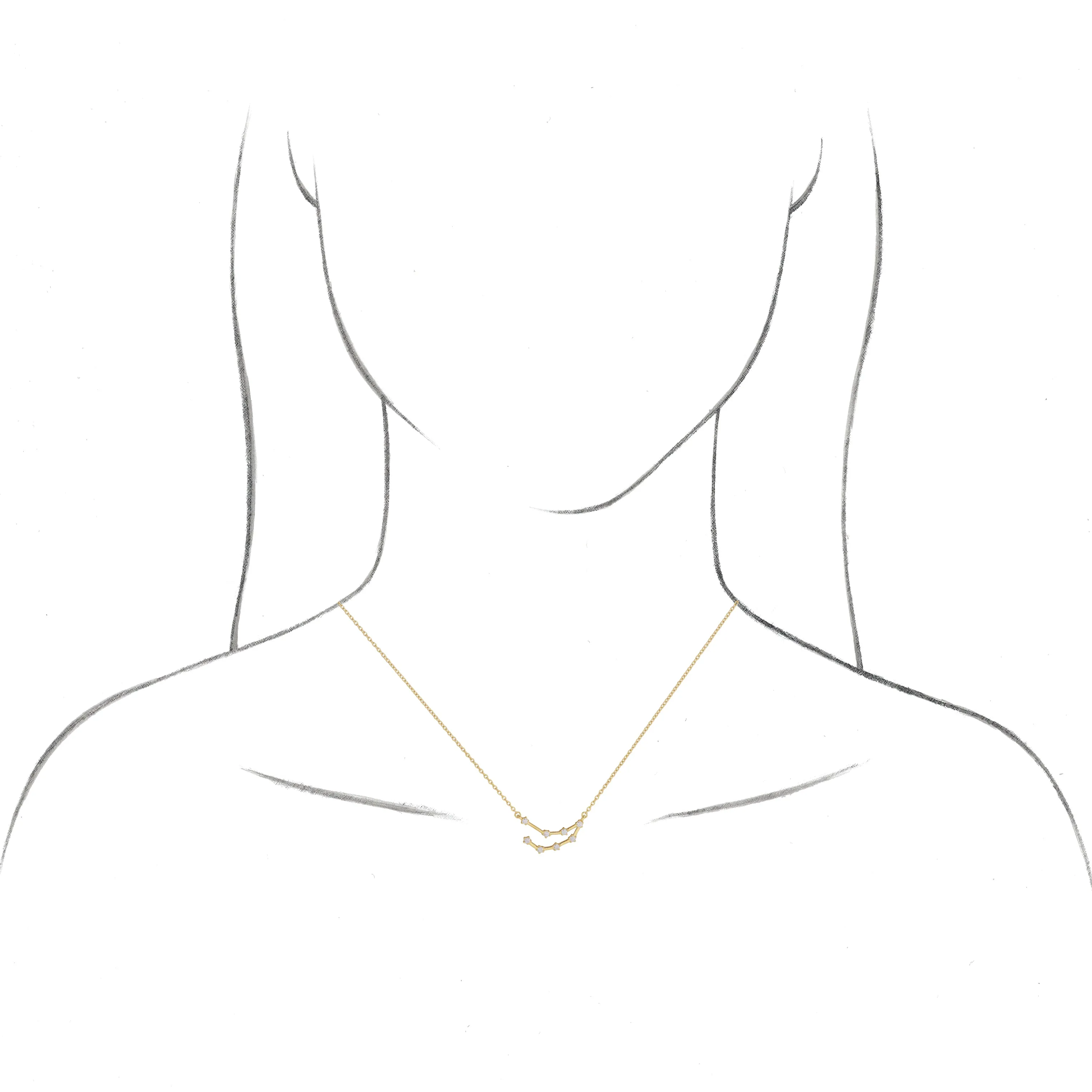 Aquarius Diamond Constellation Necklace