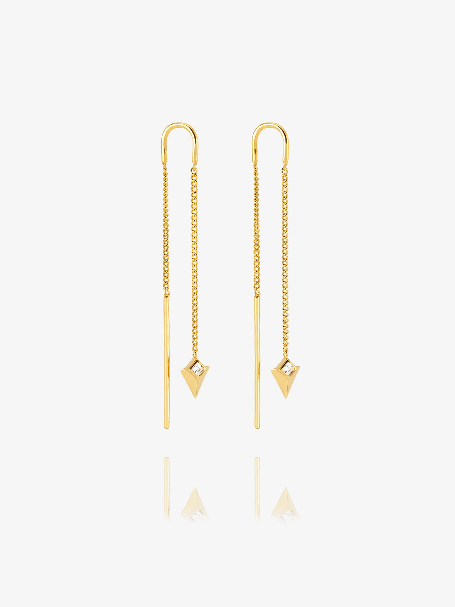 Arrow Spike Threader Earrings - Gold - NSE5GP