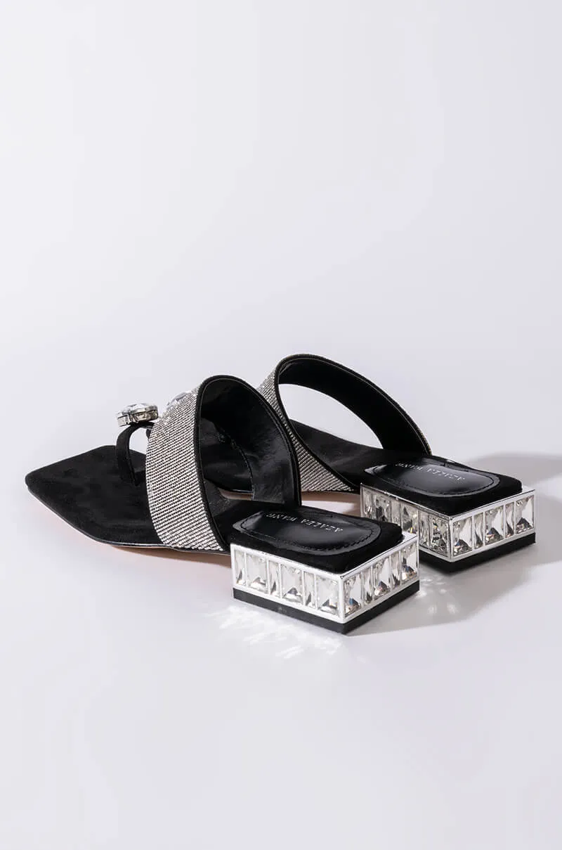 AZALEA WANG DIAMOND DREAMING FLAT SANDAL IN BLACK
