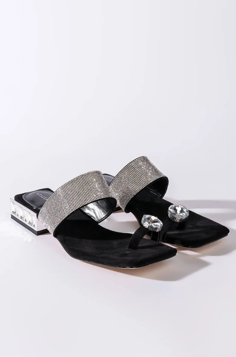 AZALEA WANG DIAMOND DREAMING FLAT SANDAL IN BLACK
