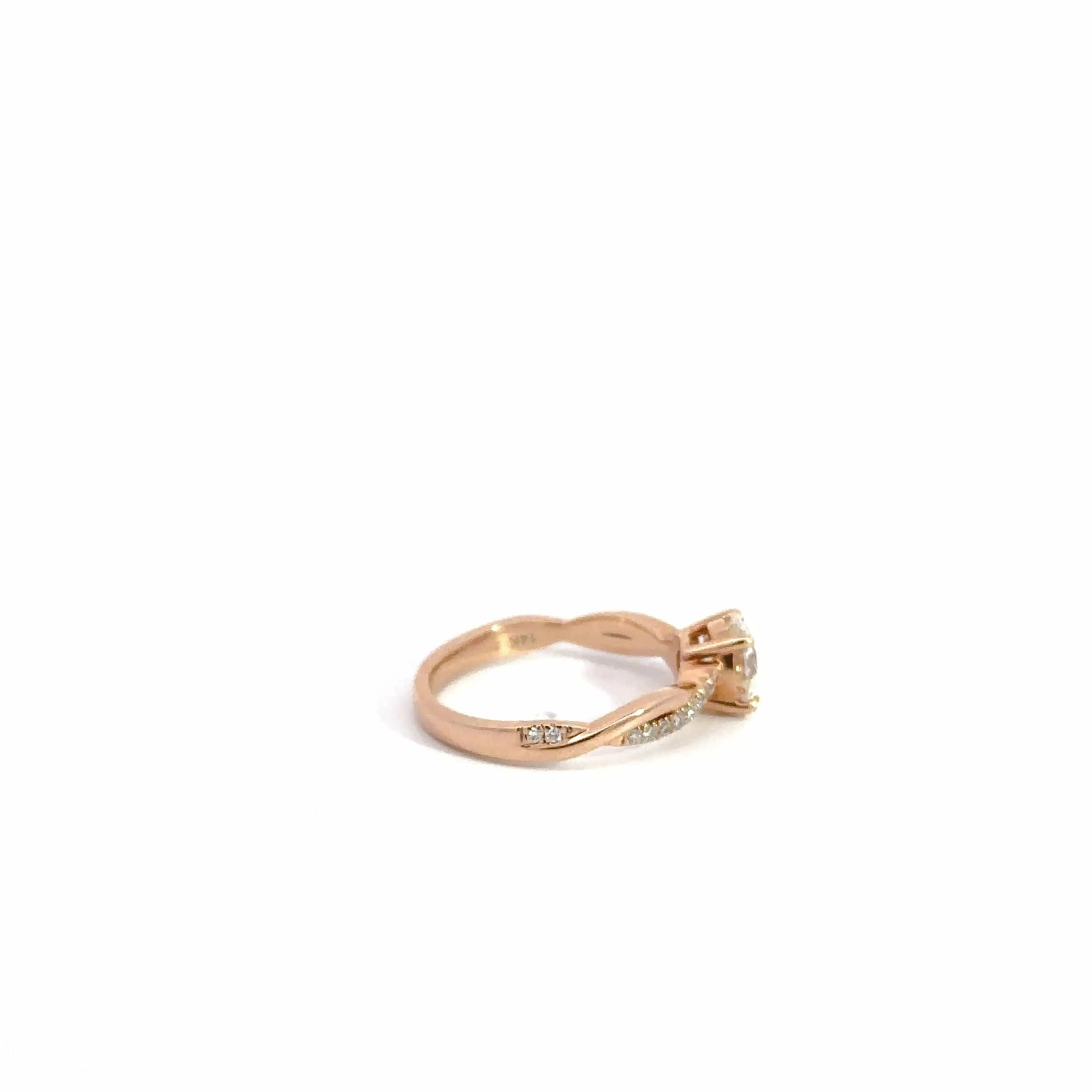 Baikalla™ 14k Rose Gold Diamond and Moissanite Wedding Engagement Ring