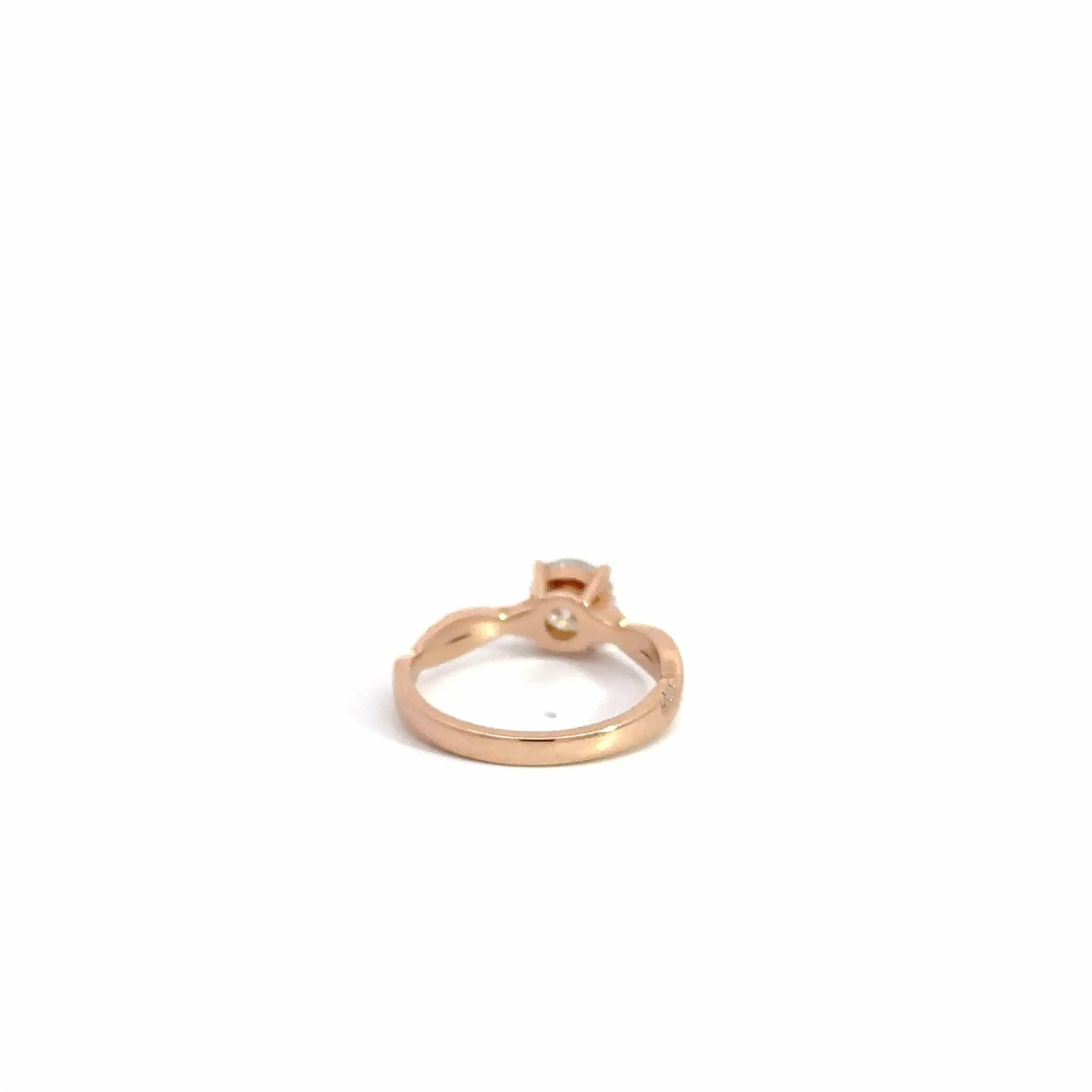Baikalla™ 14k Rose Gold Diamond and Moissanite Wedding Engagement Ring