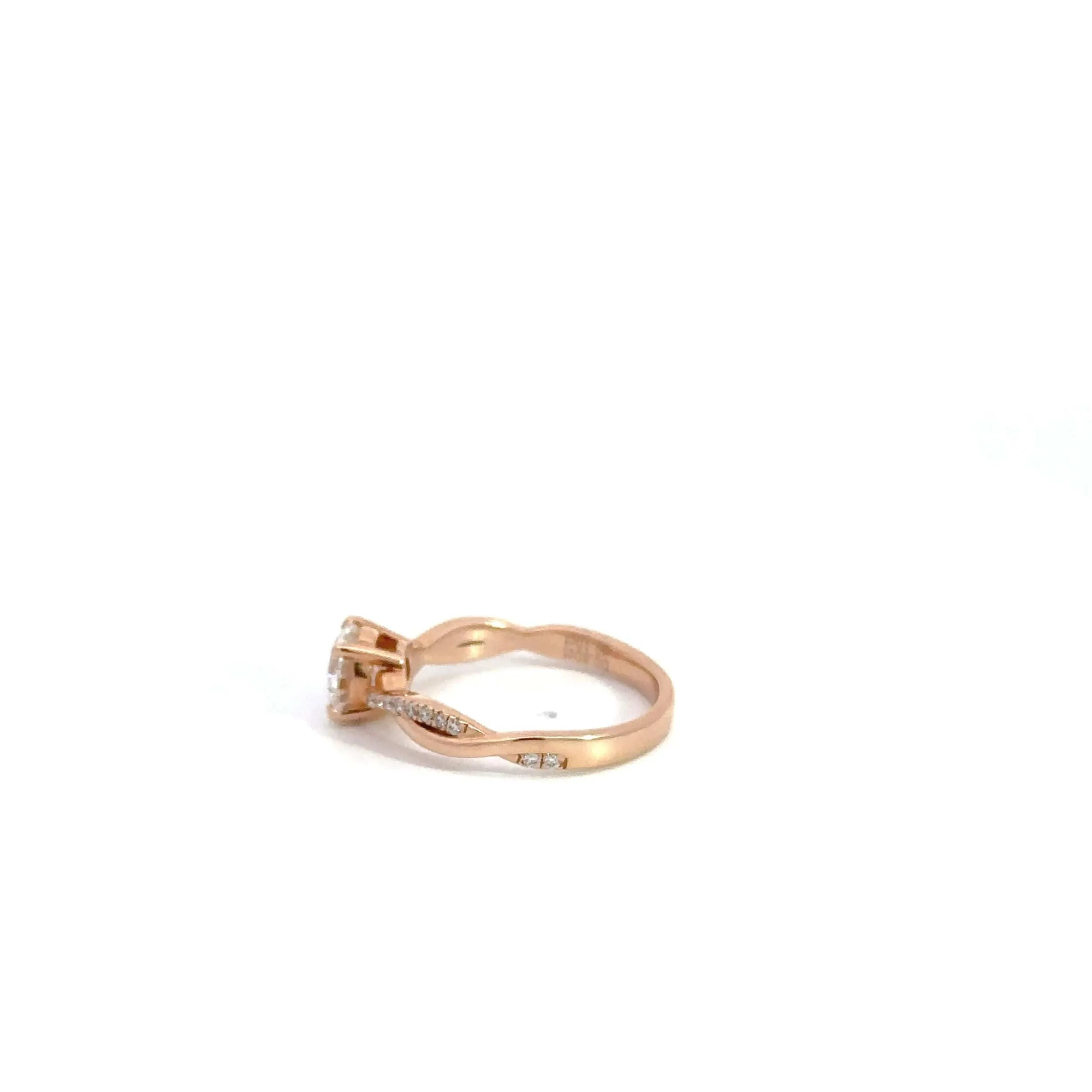 Baikalla™ 14k Rose Gold Diamond and Moissanite Wedding Engagement Ring