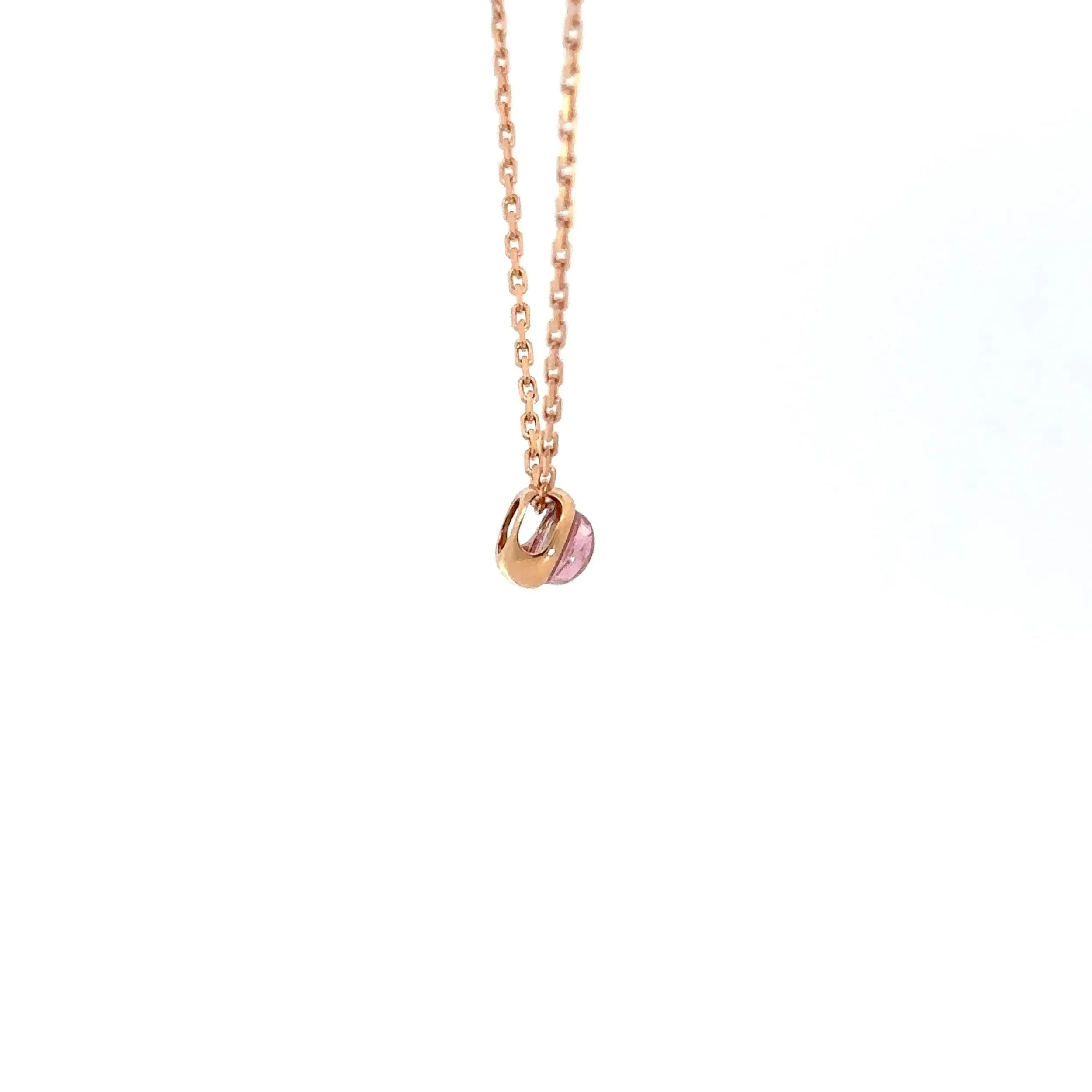 Baikalla 18K Rose Gold Round Pink Tourmaline Pendant Necklace