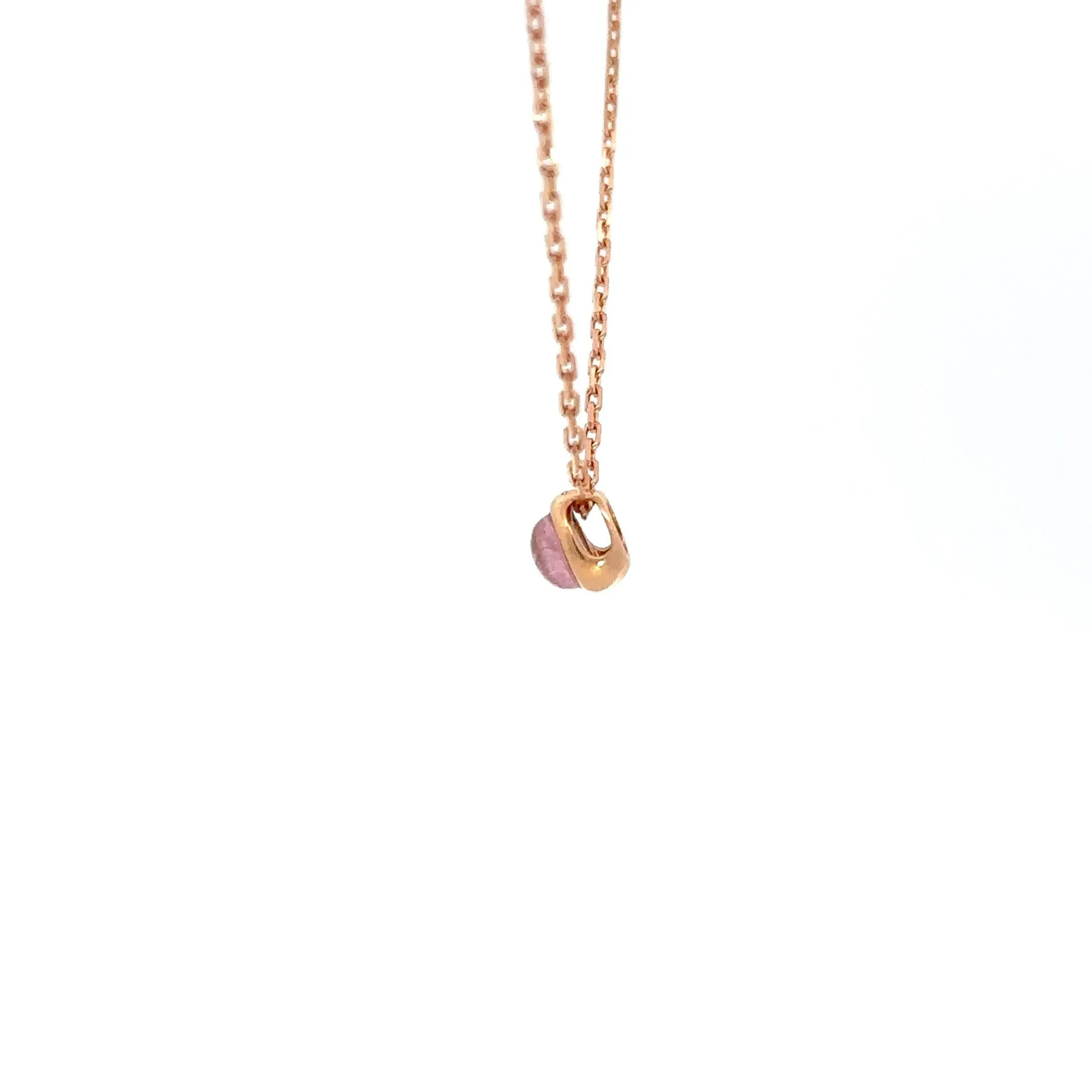 Baikalla 18K Rose Gold Round Pink Tourmaline Pendant Necklace