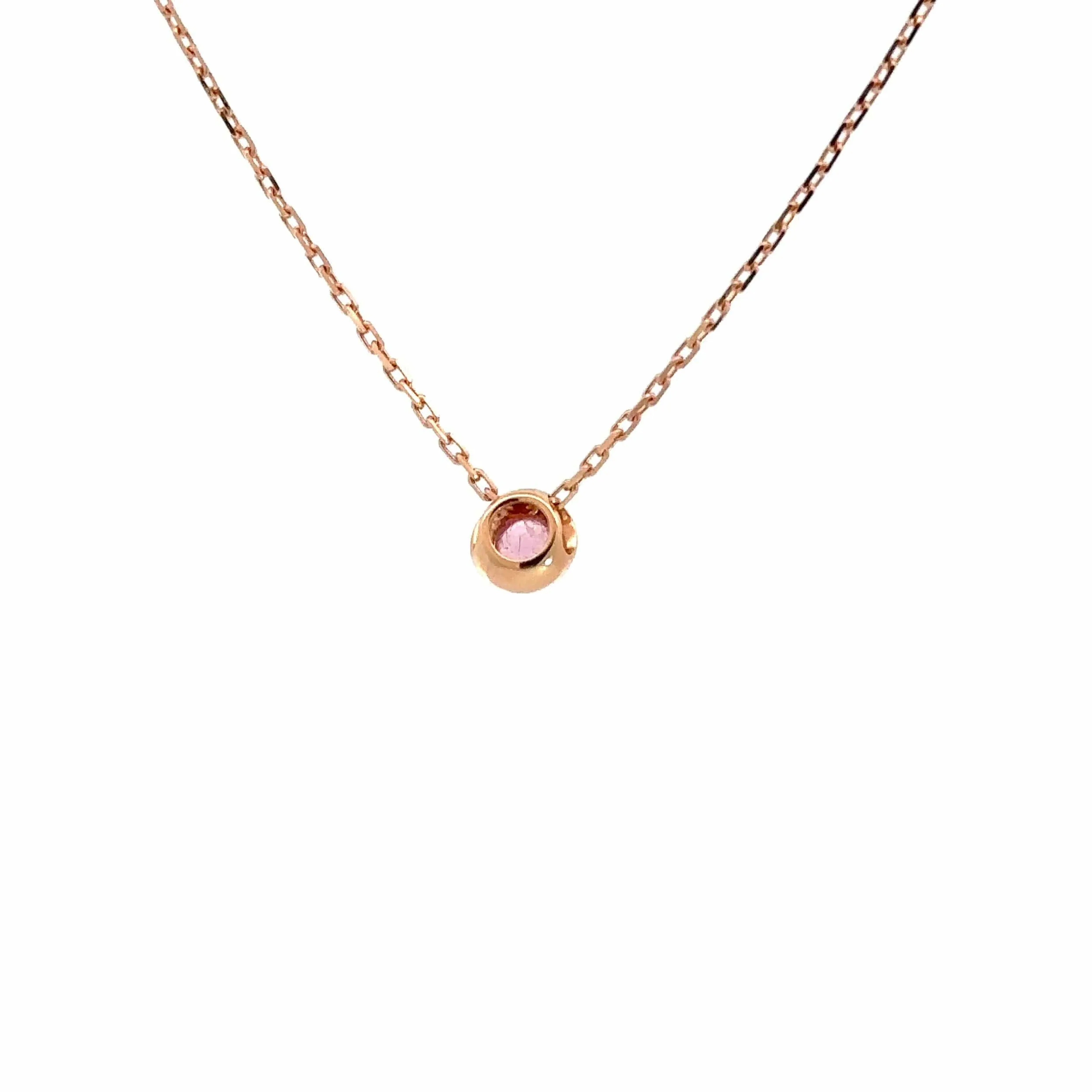 Baikalla 18K Rose Gold Round Pink Tourmaline Pendant Necklace