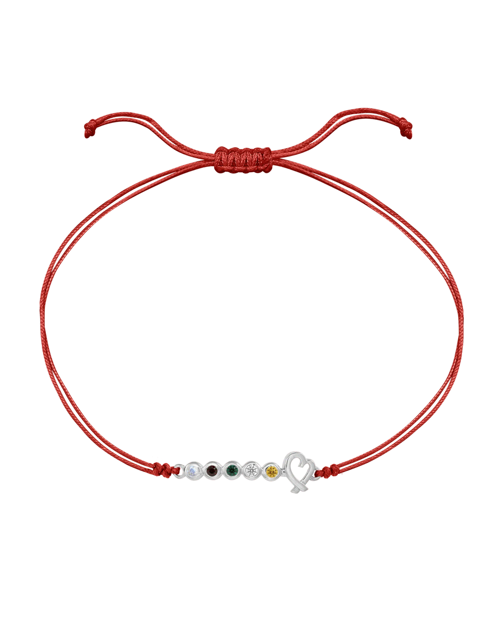 Birthstone Bar Heart Bracelet - 14K White Gold