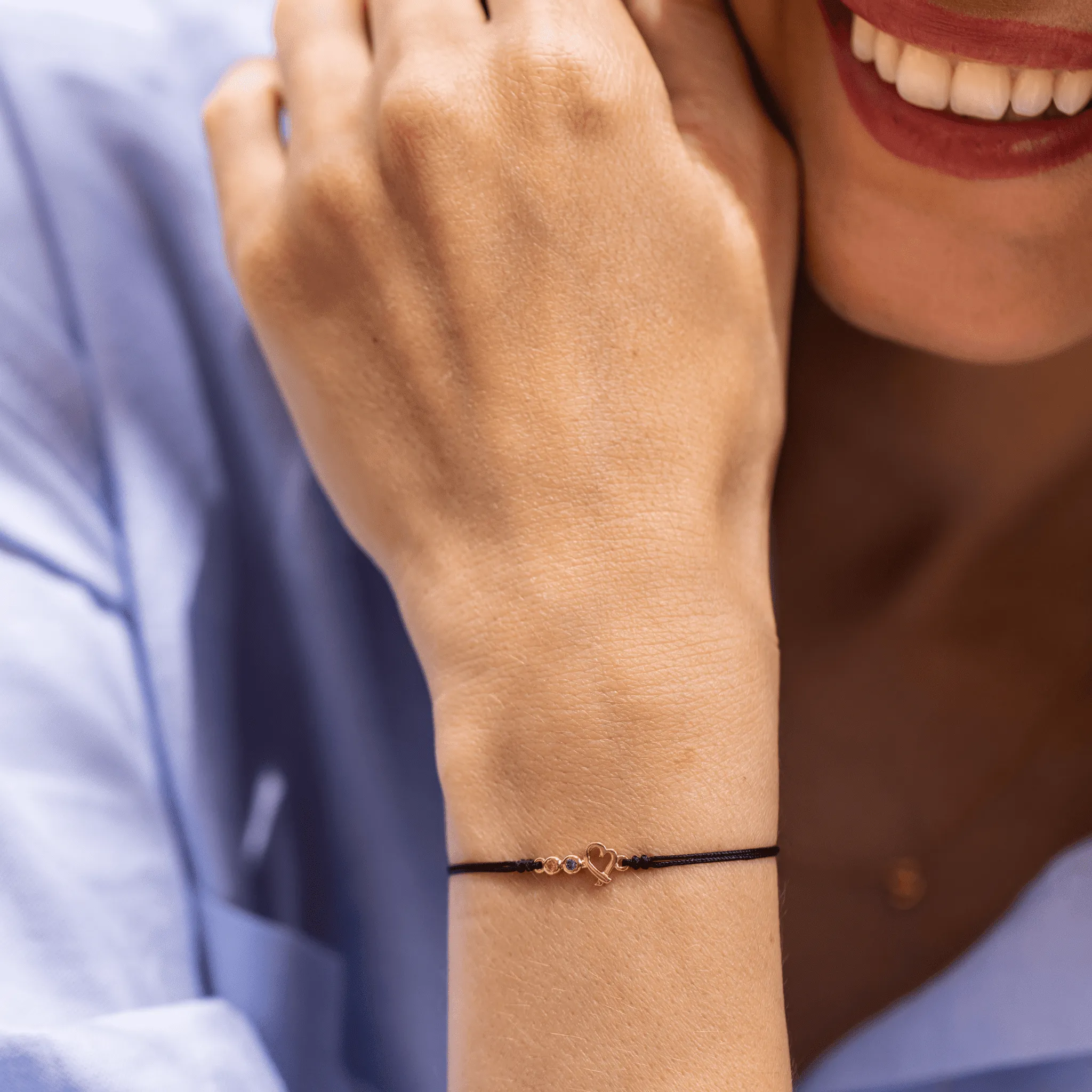 Birthstone Bar Heart Bracelet - 14K White Gold