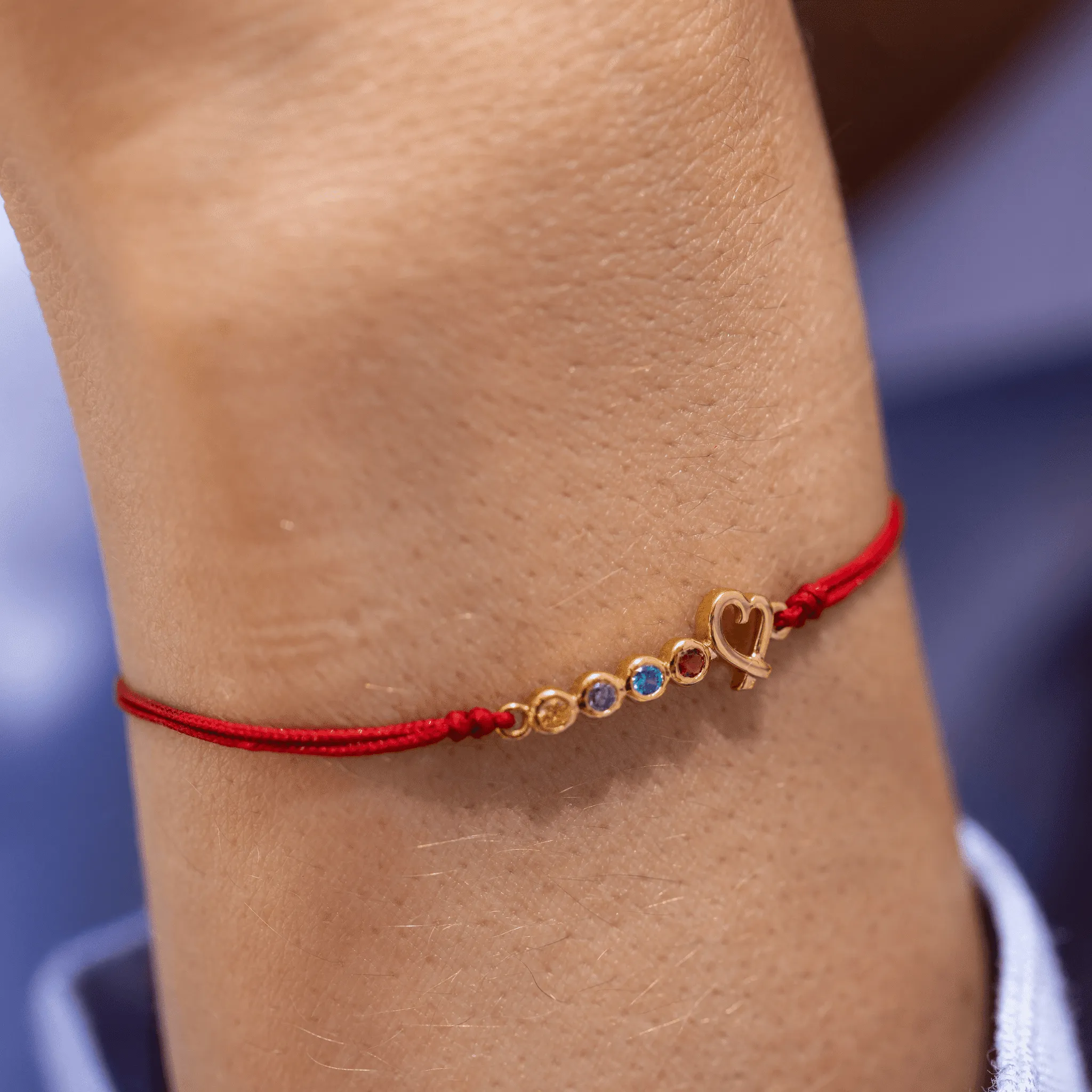Birthstone Bar Heart Bracelet - 14K White Gold