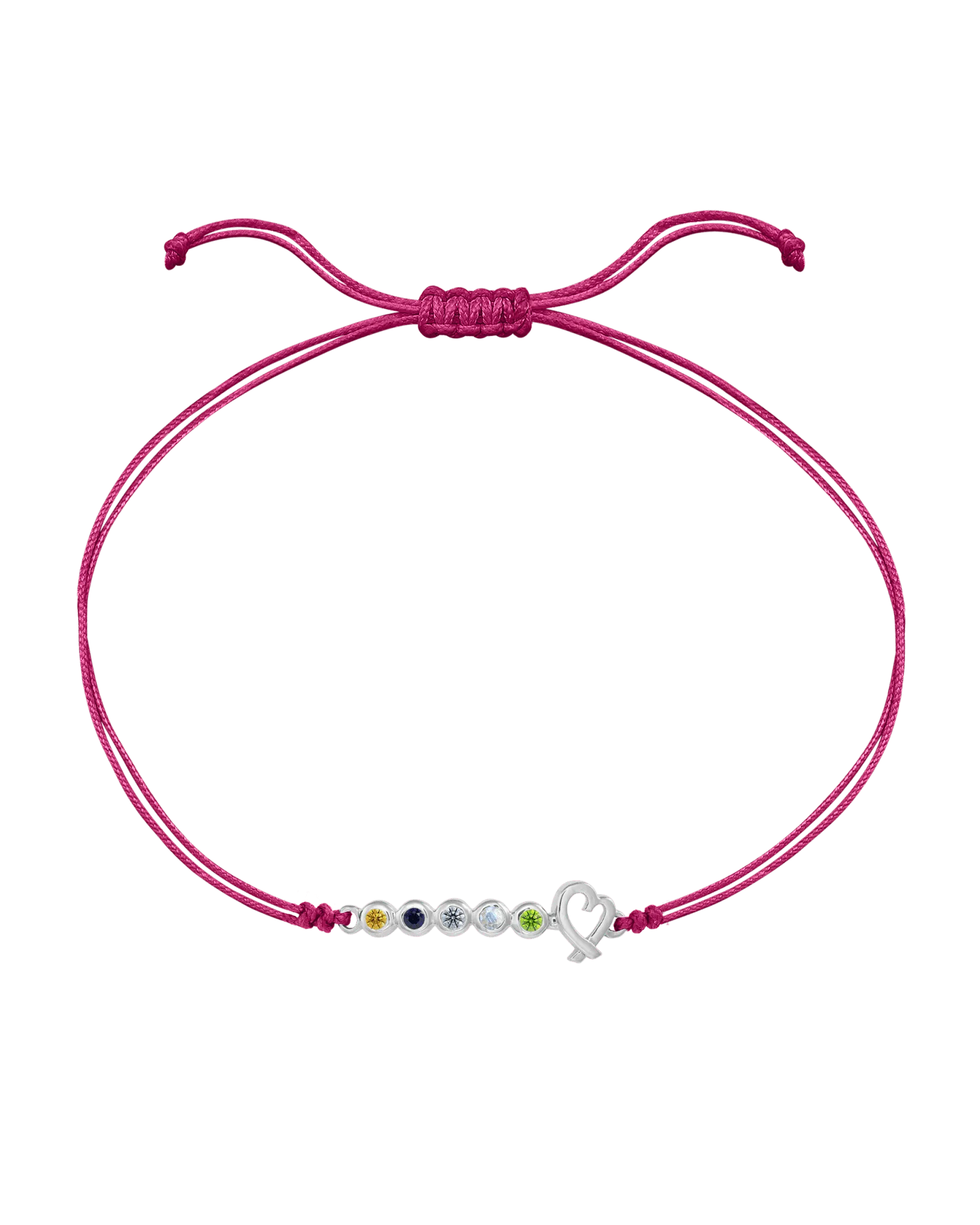 Birthstone Bar Heart Bracelet - 14K White Gold