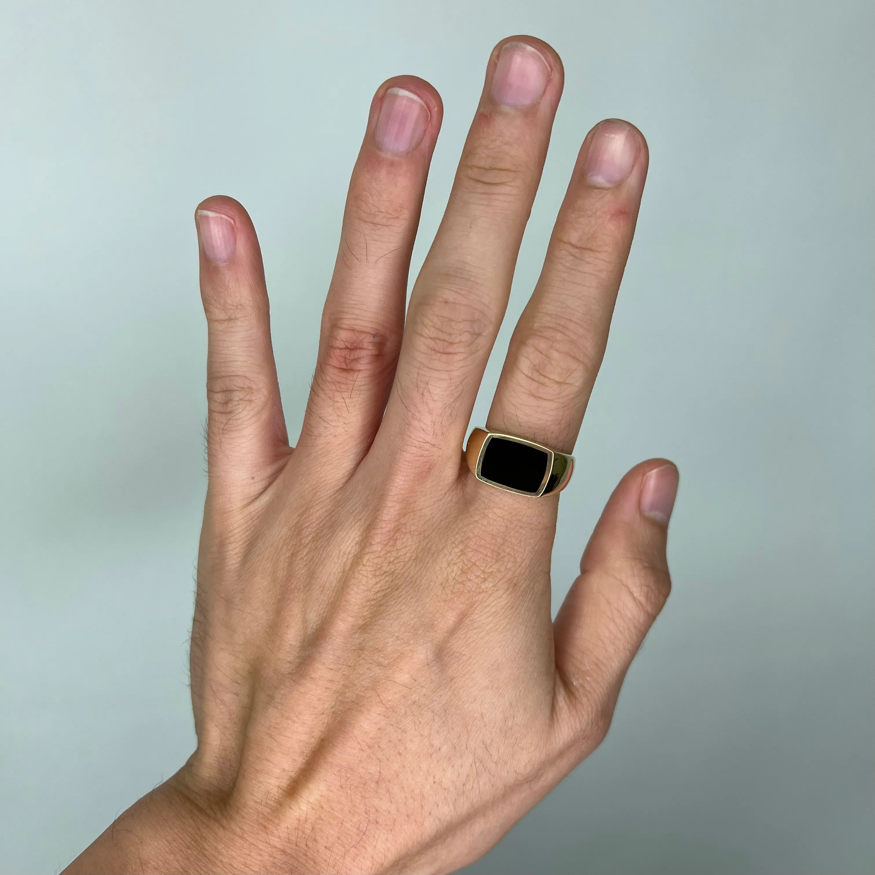 Black Coral Ring in Gold