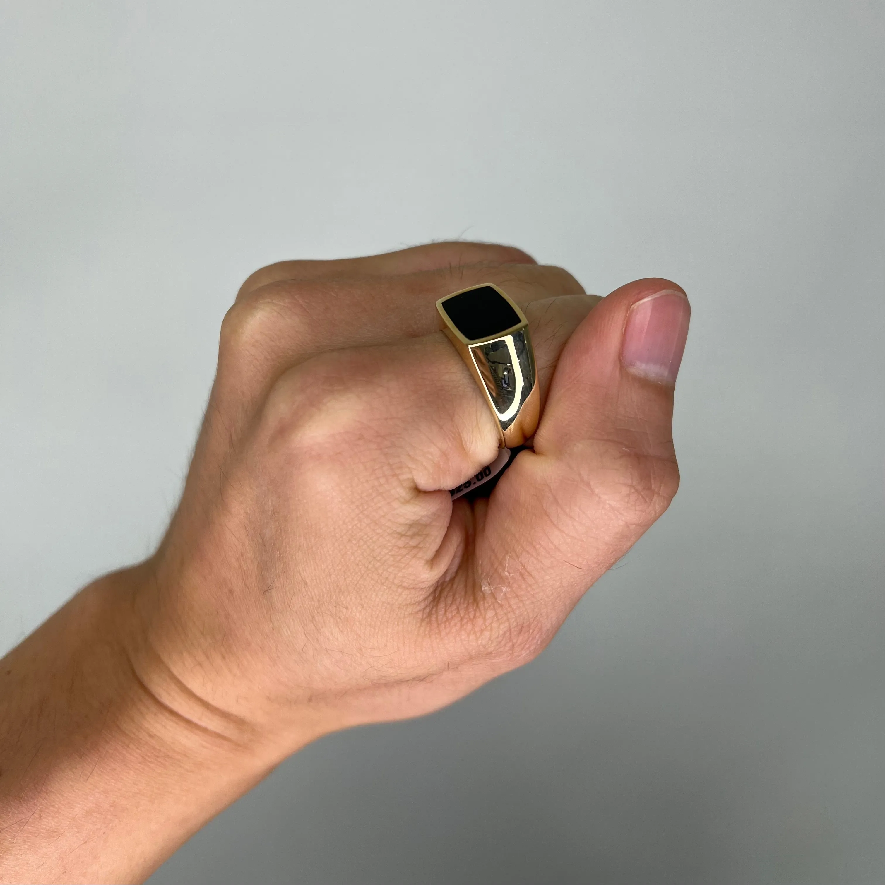 Black Coral Ring in Gold