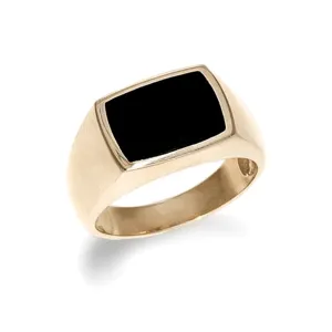 Black Coral Ring in Gold