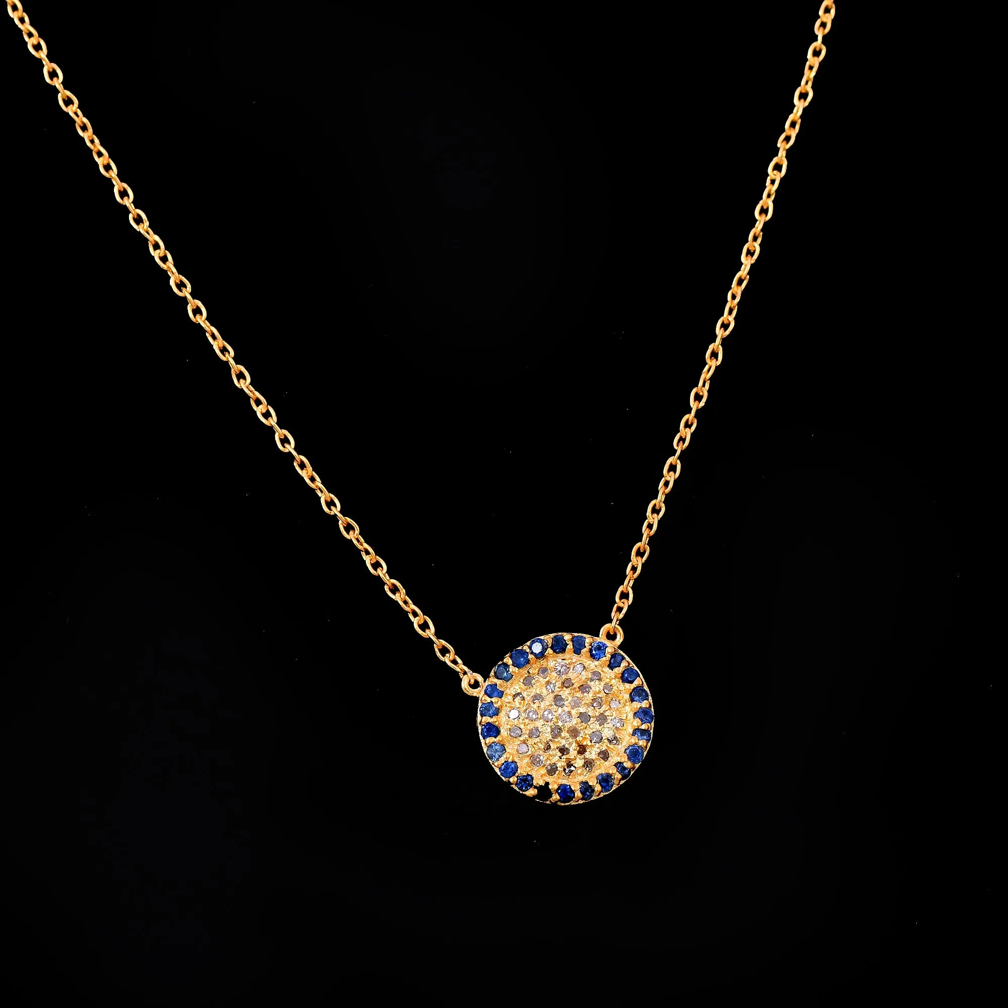 Blue Sapphire Diamond Necklace