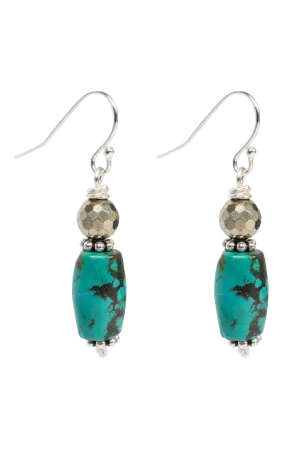 Breathe Deep Barrel Turquoise Earrings